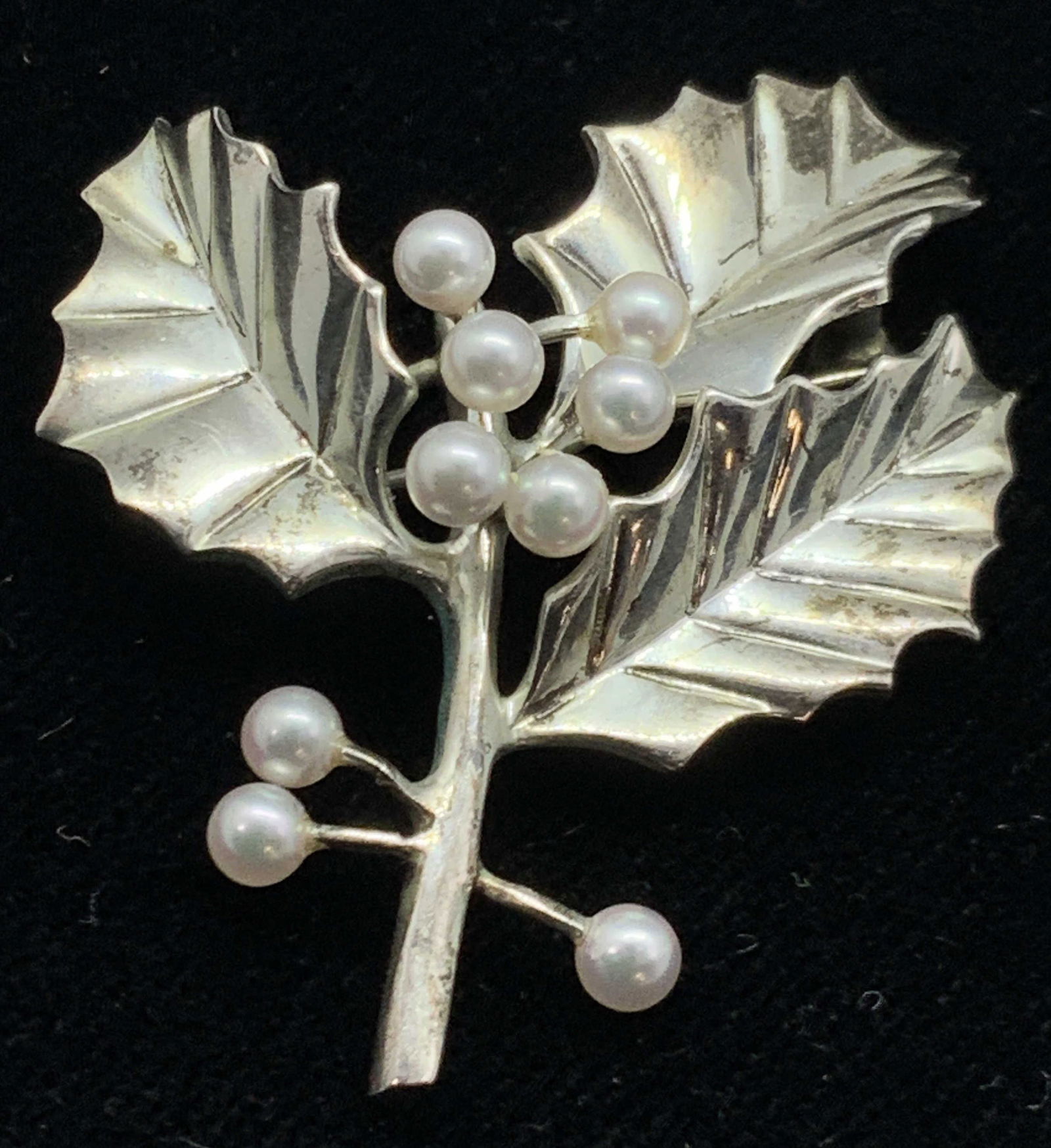TIFFANY Sign. Sterling Pearlescent Brooch, Jewelry (1 of 11)