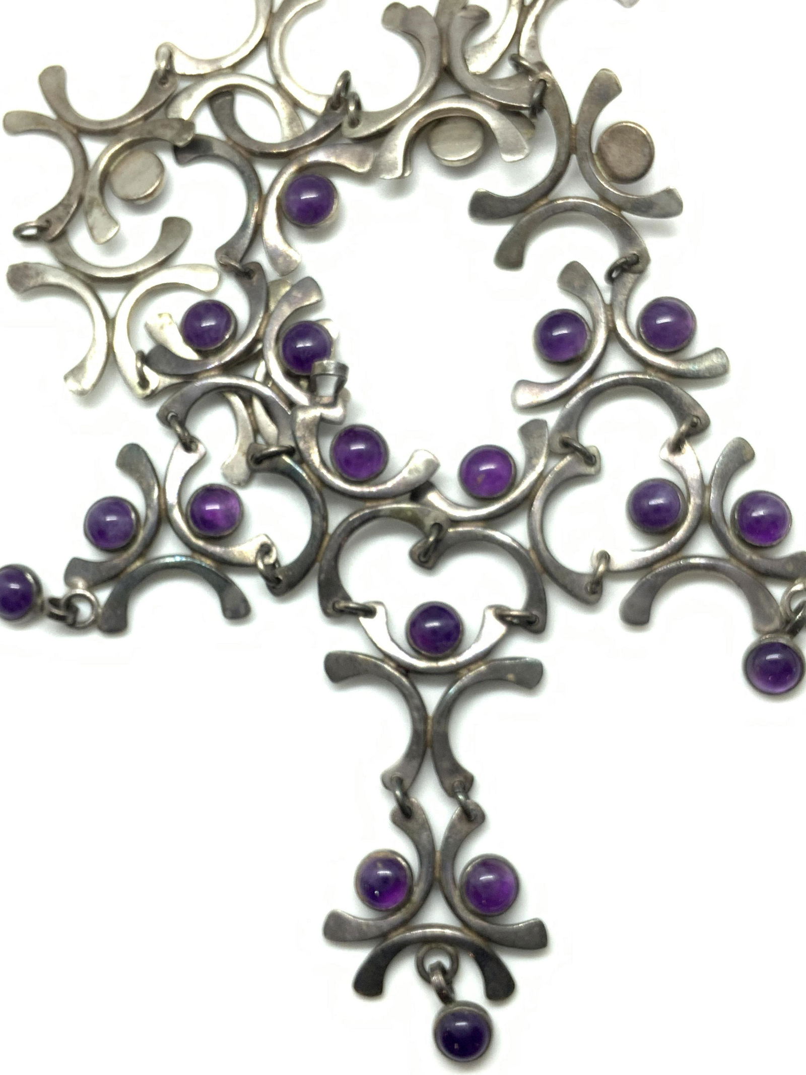 Vintage Sterling Silver & Amethyst Necklace, Jewelry (1 of 9)