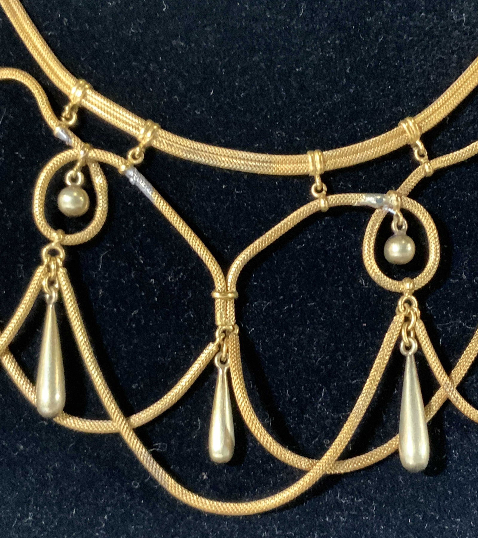 Antique Handmade 14k Gold Necklace w Custom Case (1 of 12)