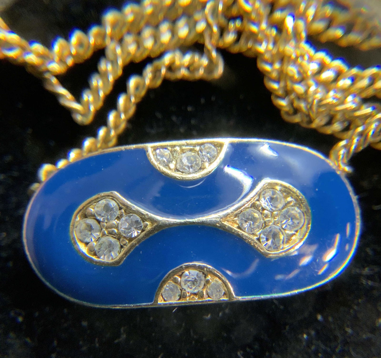 Set 18 K Gold & Enamel Pendant Chain Necklaces (1 of 9)