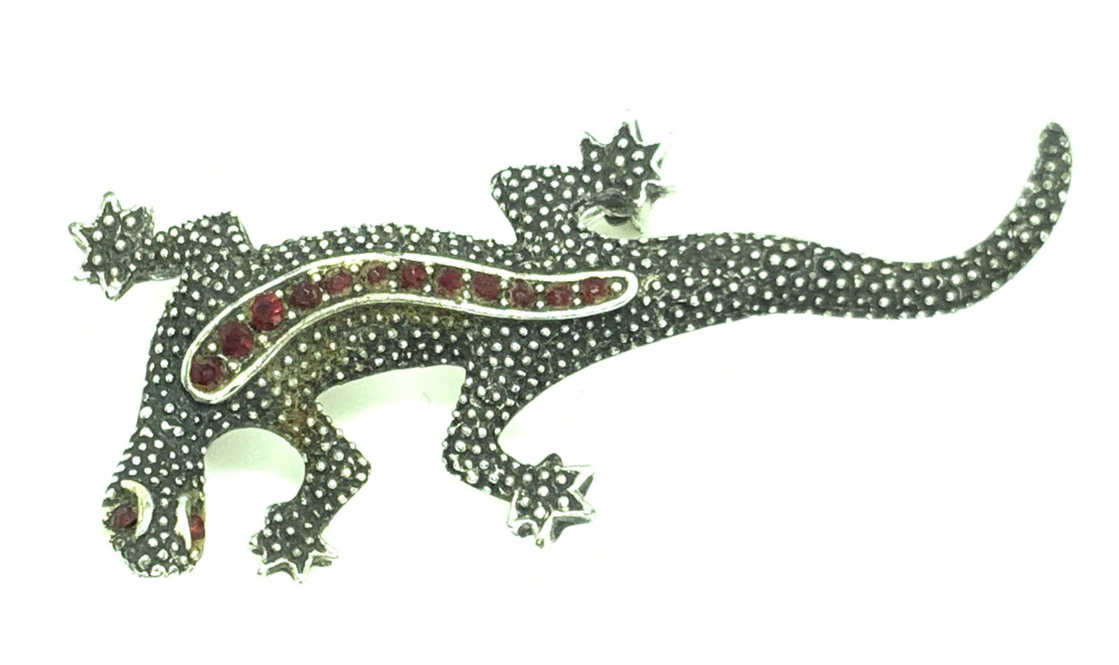 Vintage EMMONS Red Rhinestone Gecko Pin (1 of 10)