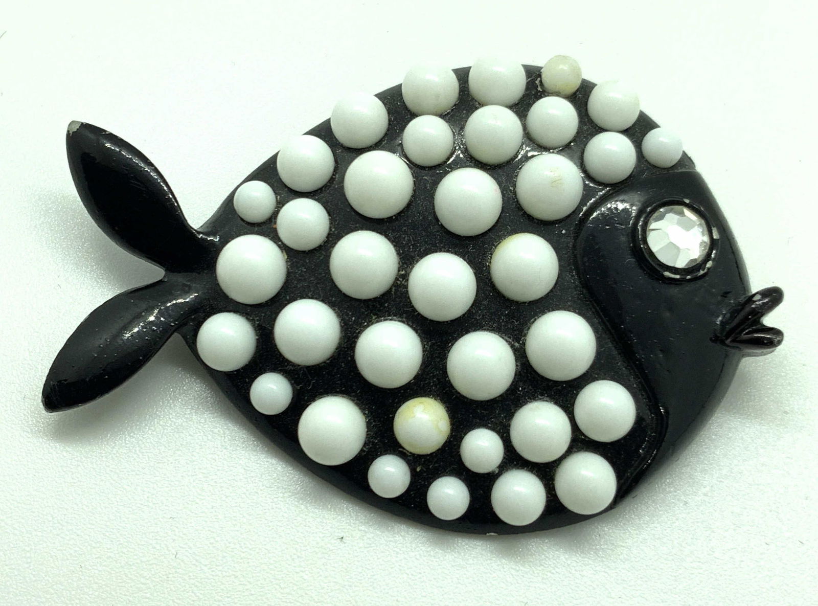 Signed Vintg. Designer Enamel Fish Brooch, Jewelry (1 of 9)