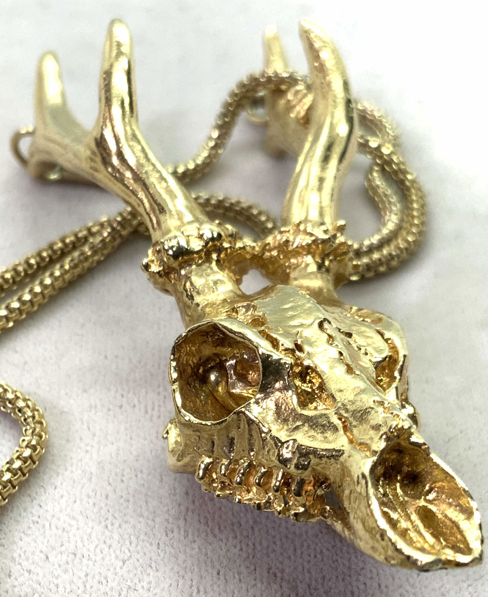 Snake Chain Deer Skull Pendant Necklace, Jewelry (1 of 10)