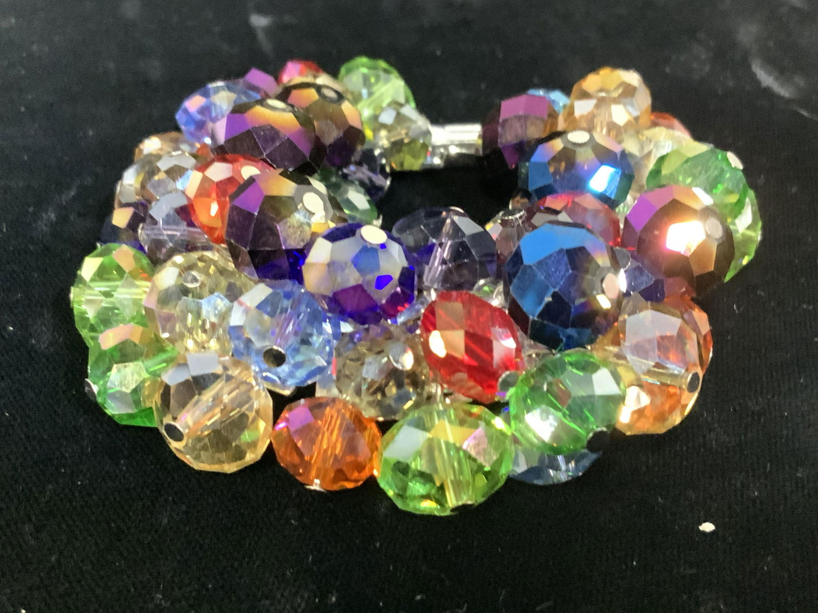 Chunky AURORA BOREALIS Crystal Bead Bracelet, (1 of 9)