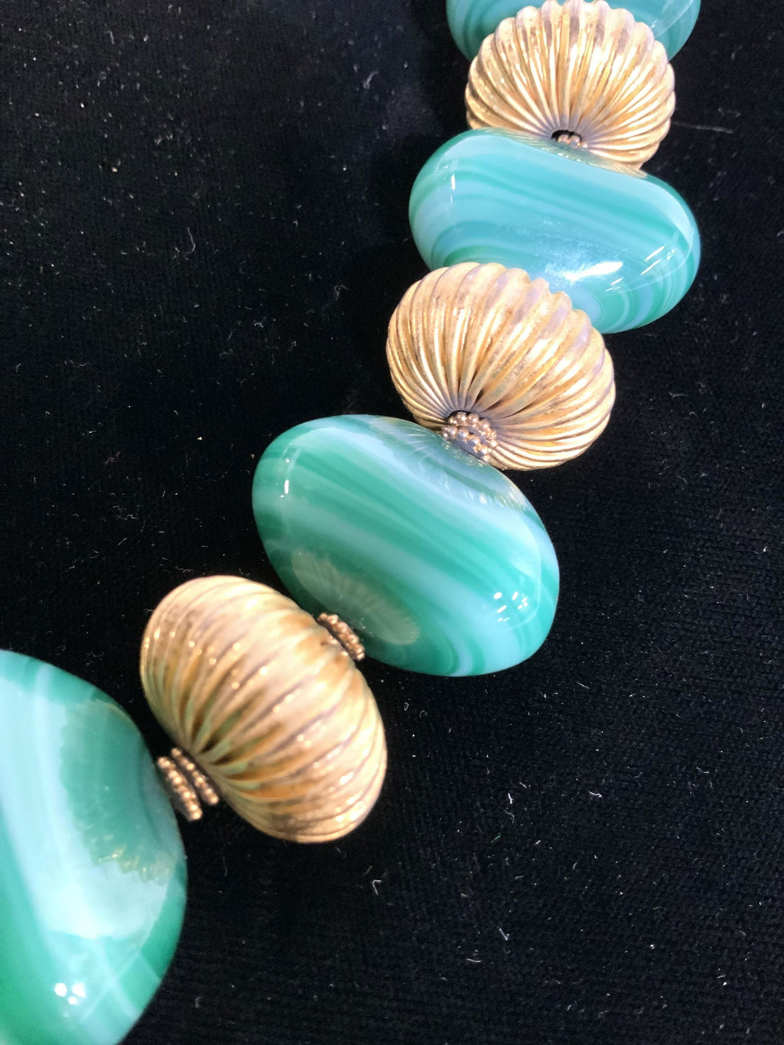 Chunky Glass & Metal Beaded Necklace, Jewelry (1 of 8)