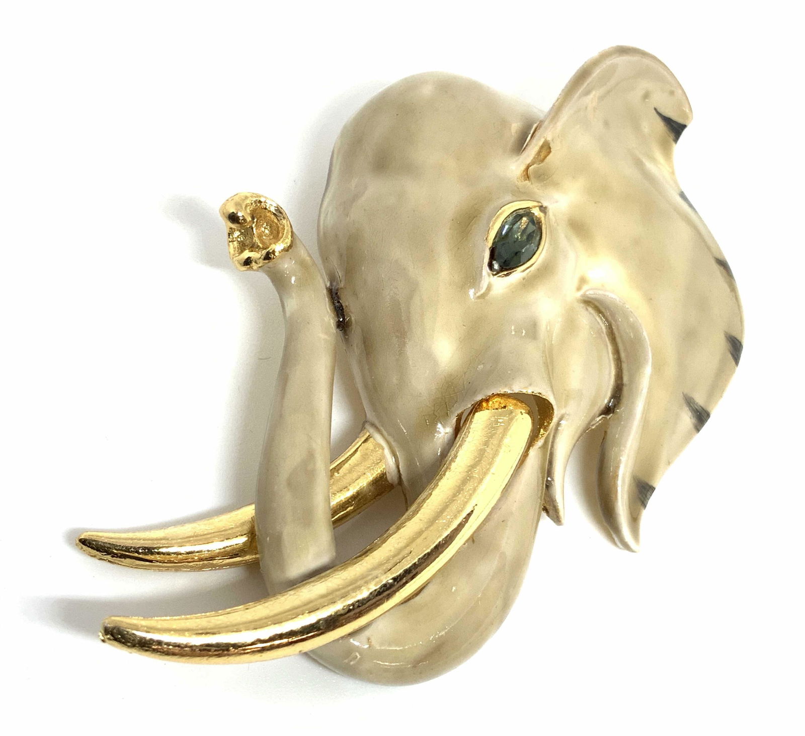 VENDOME Vintage Signed Lux. Enamel Elephant Brooch (1 of 17)