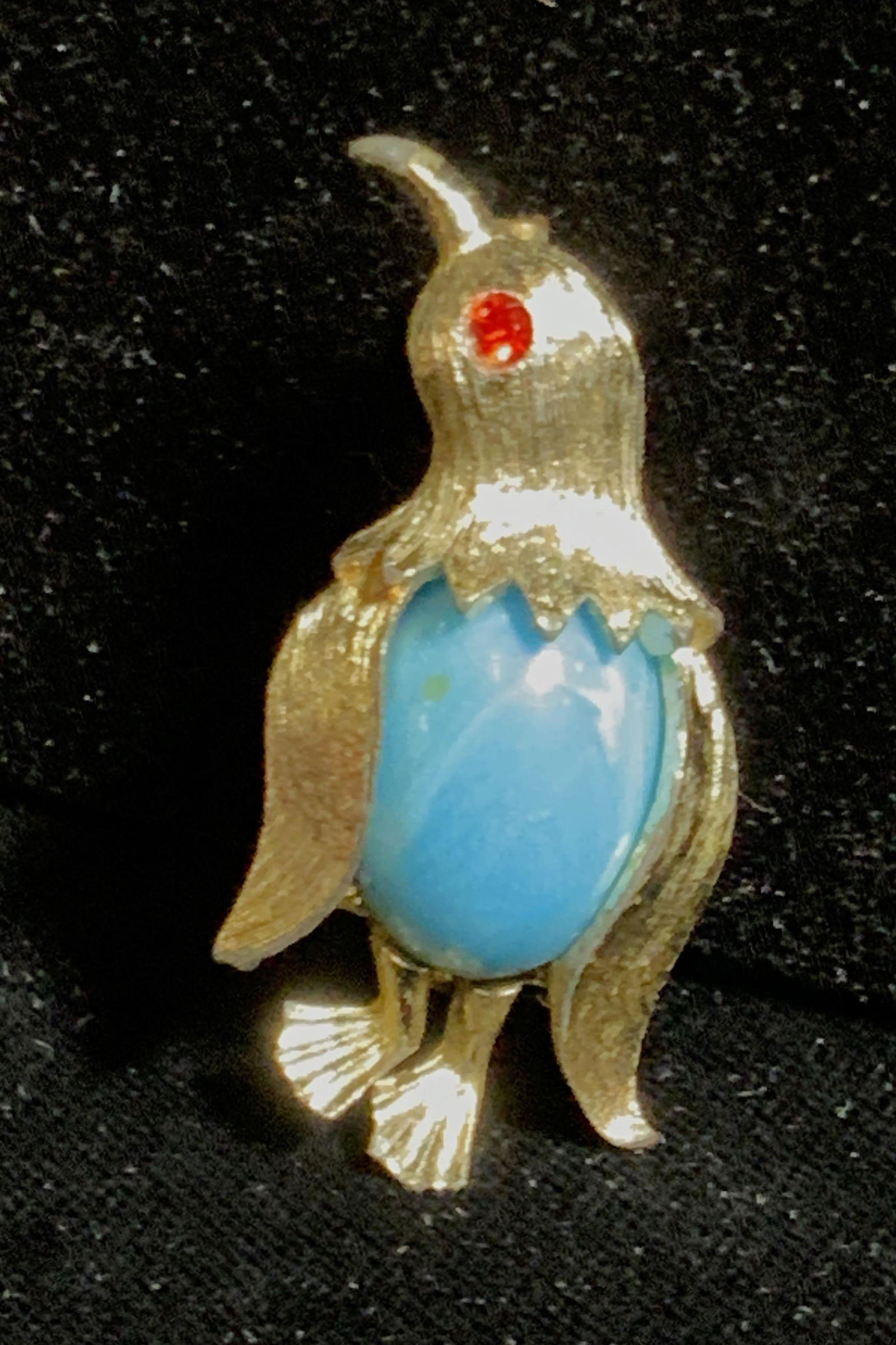 Retro Costume Turquoise Penguin Brooch, Jewelry (1 of 7)