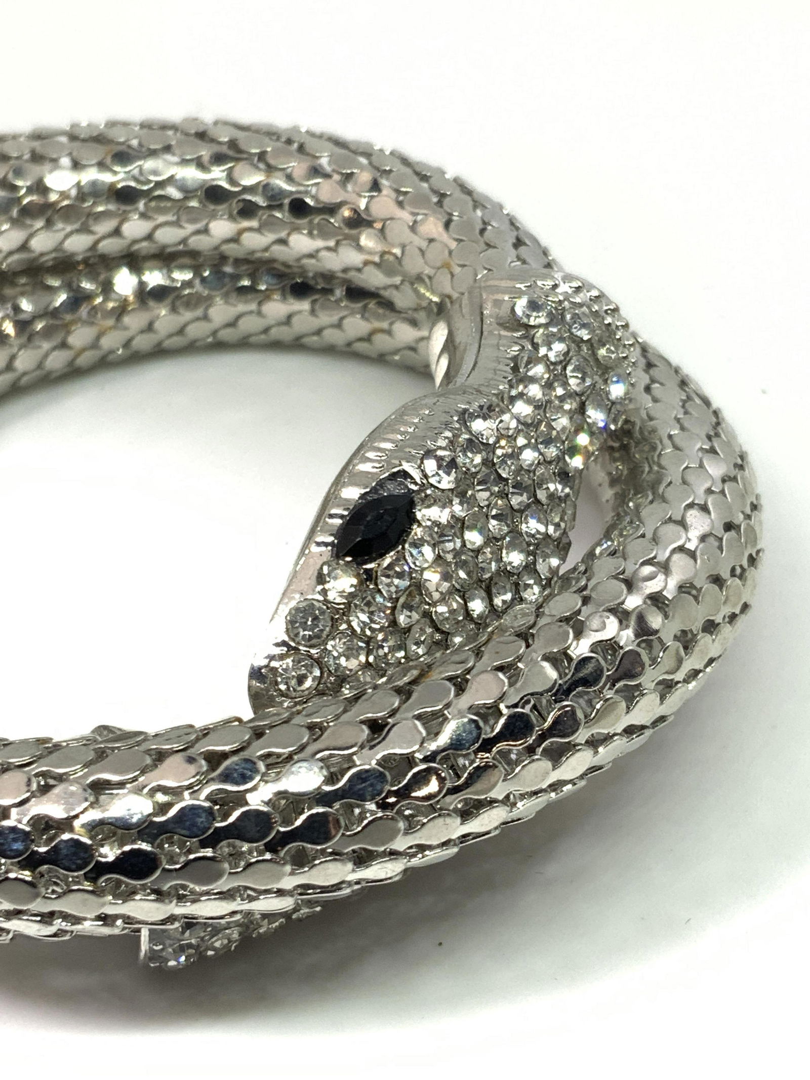 Modern Crystal Snake Form Wrap Bracelet (1 of 12)