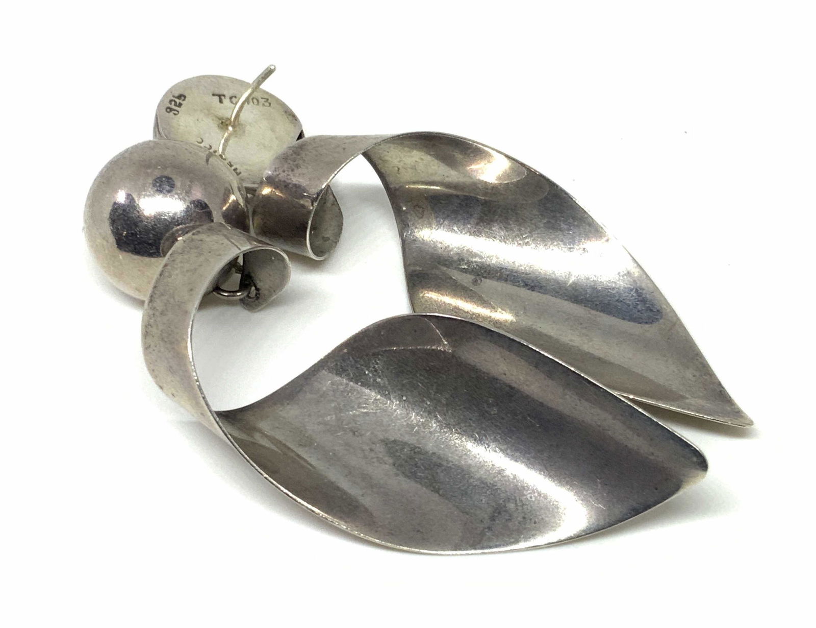 Signed Vintg Sterling Silver Earrings, Mexico (1 of 11)