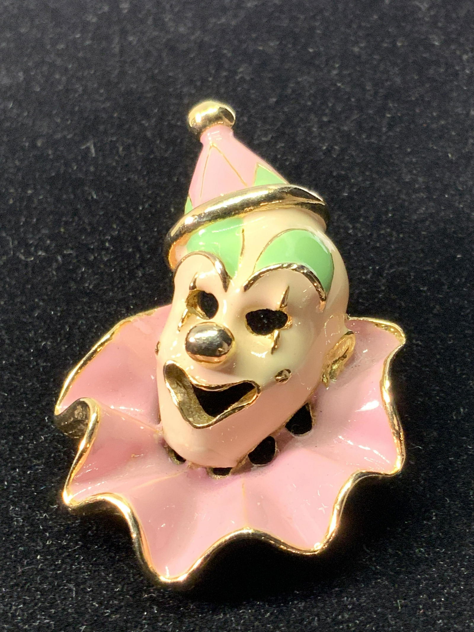 Vintage Enamel Circus Clown Brooch, Jewelry (1 of 17)