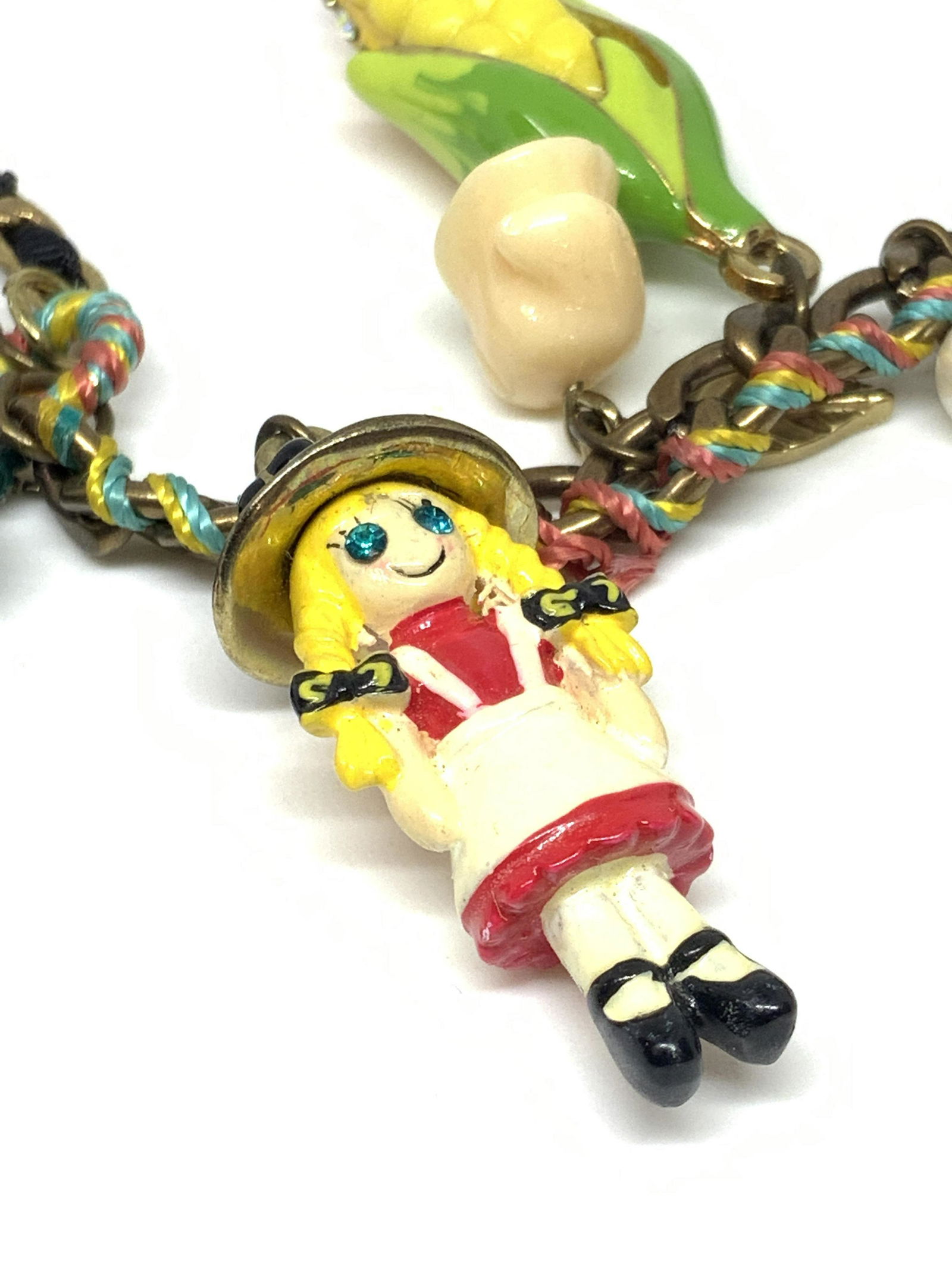 BETSY JOHNSON Vintage Signed Enamel Charm Necklace (1 of 15)