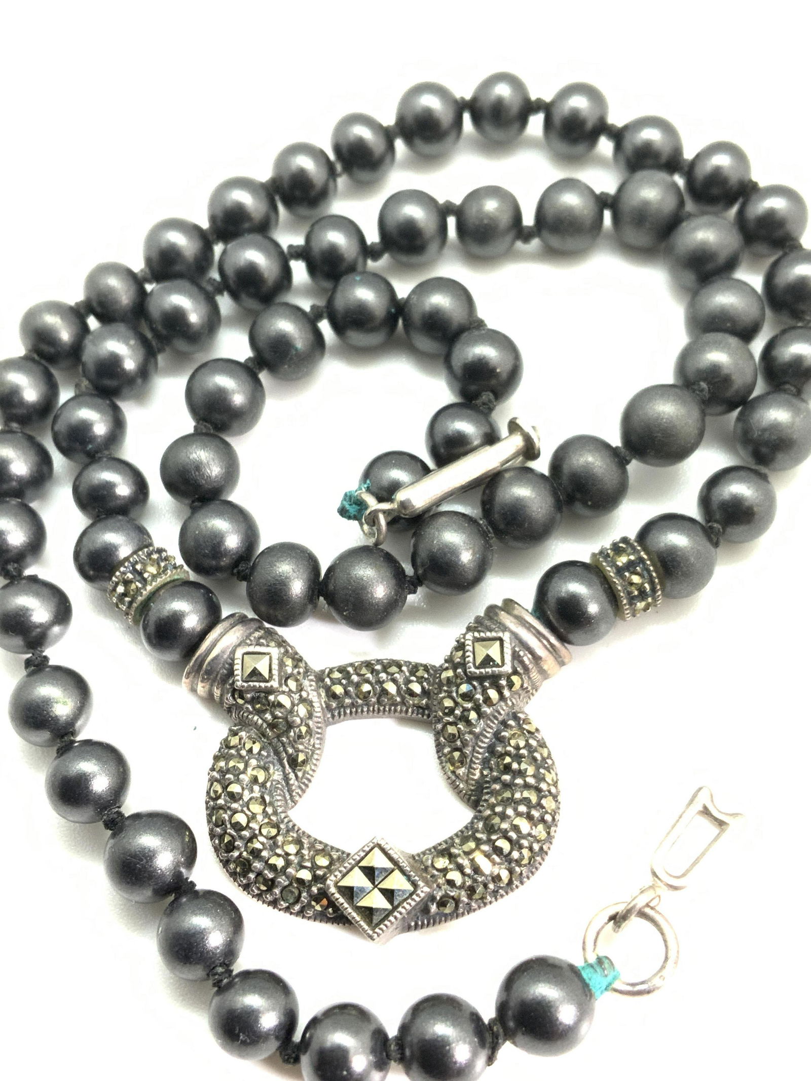 Vintage STERLING SILVER MARCASITE Necklace (1 of 10)