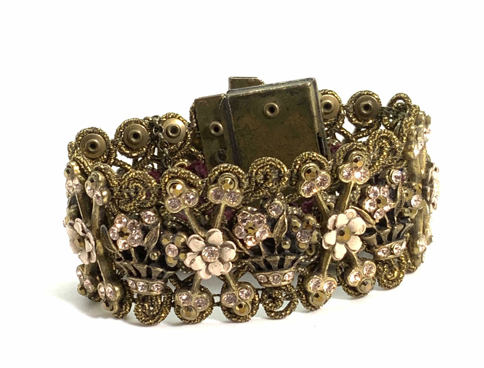 MICHAL NEGRIN Vintg Victorian Rose Cameo Bracelet (1 of 16)