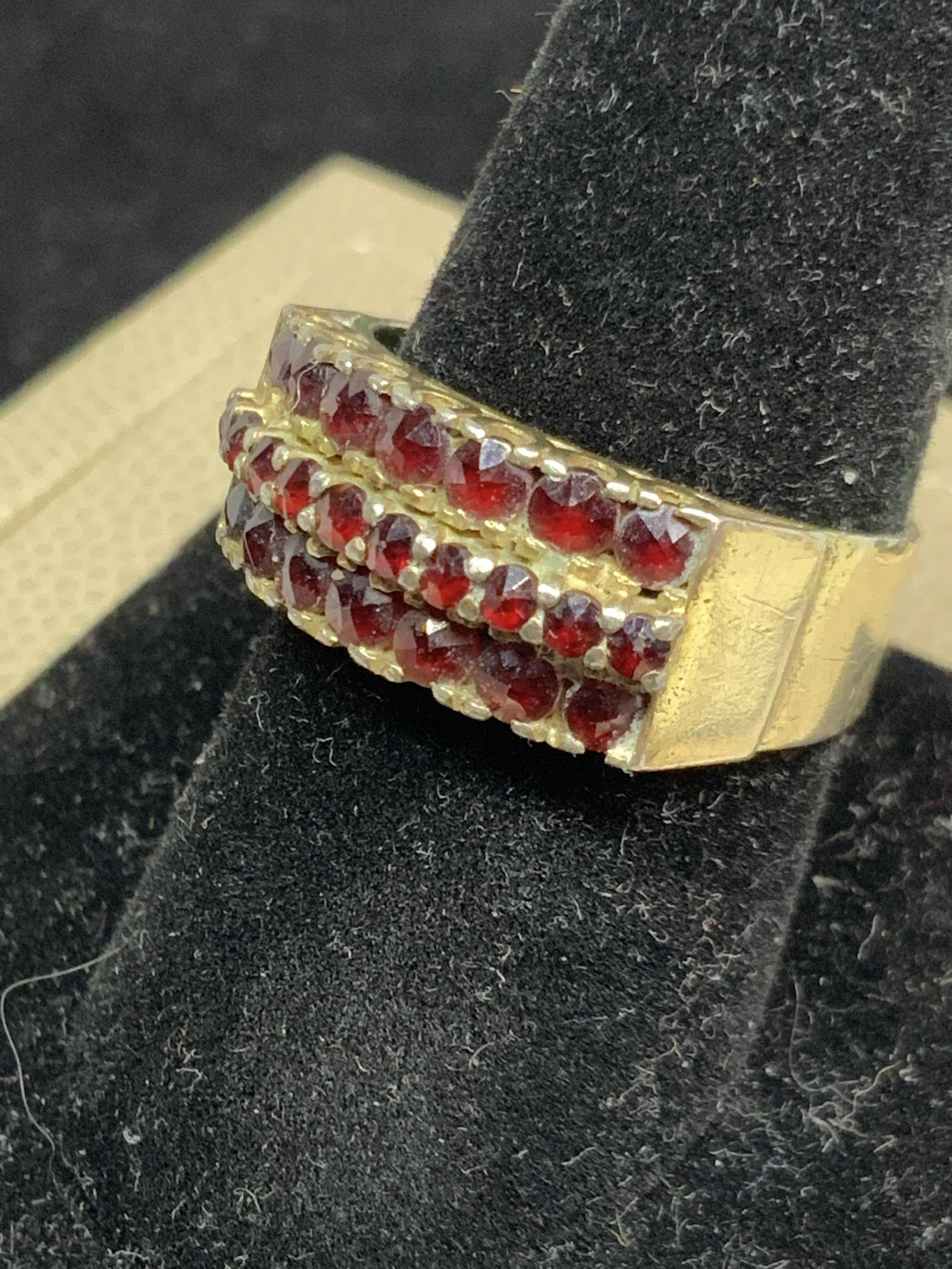 STERLING SILVER/GARNET Ring, Czechoslovakia (1 of 9)