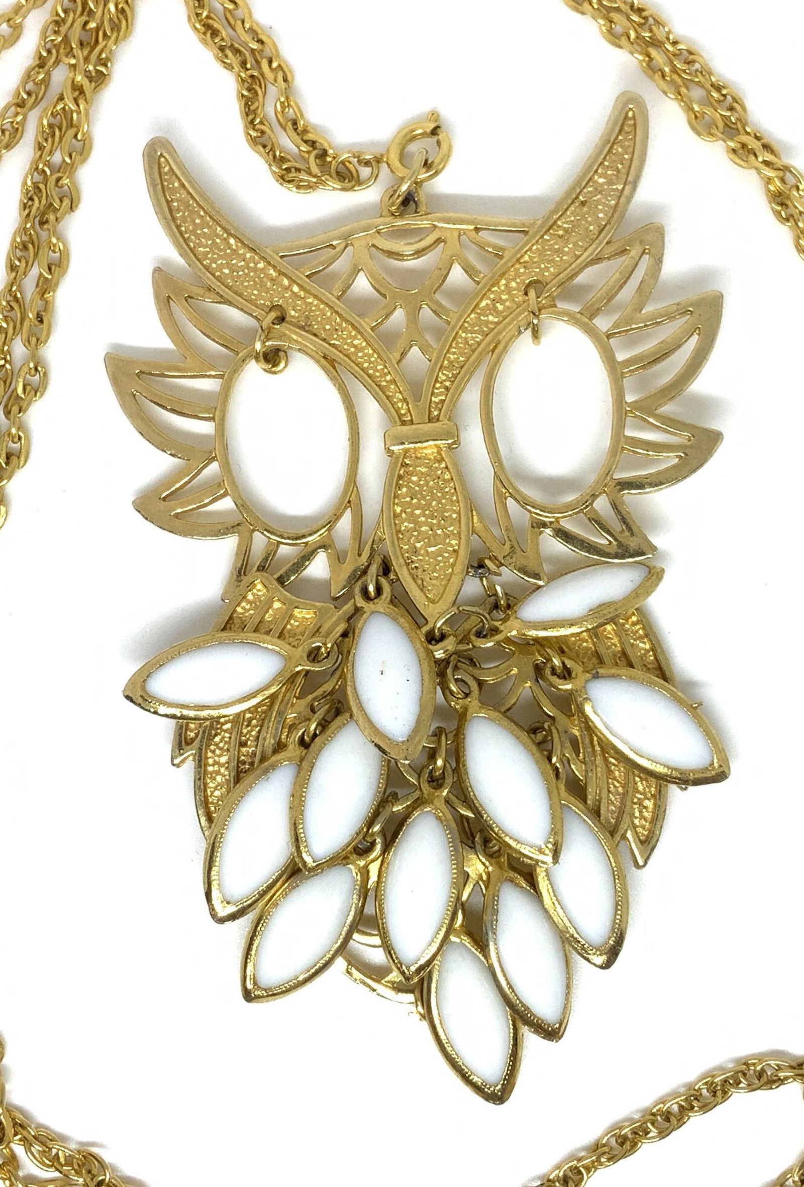 Articulated Beaded Owl Pendant Necklace (1 of 10)