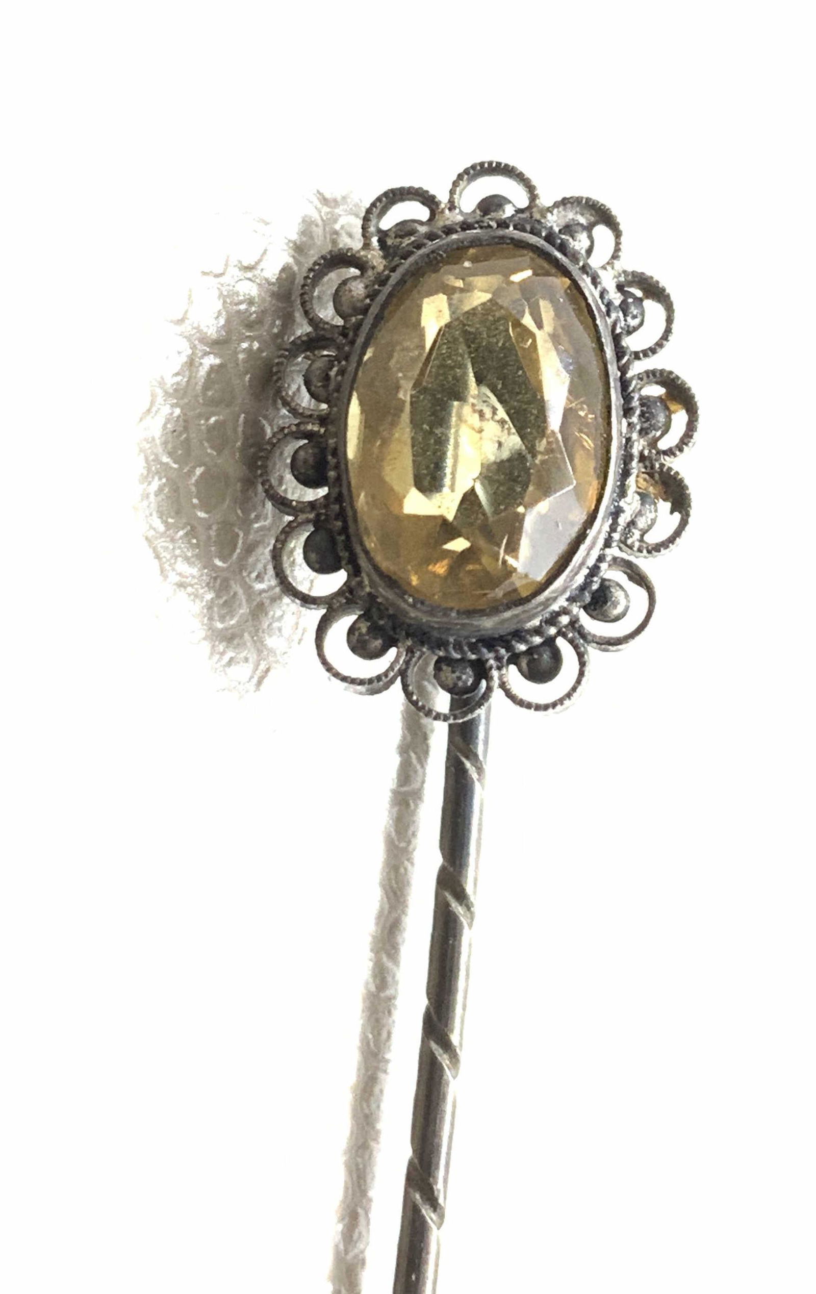 ANTIQUE STERLING SILVER Gem Stick Pin, Jewelry (1 of 7)