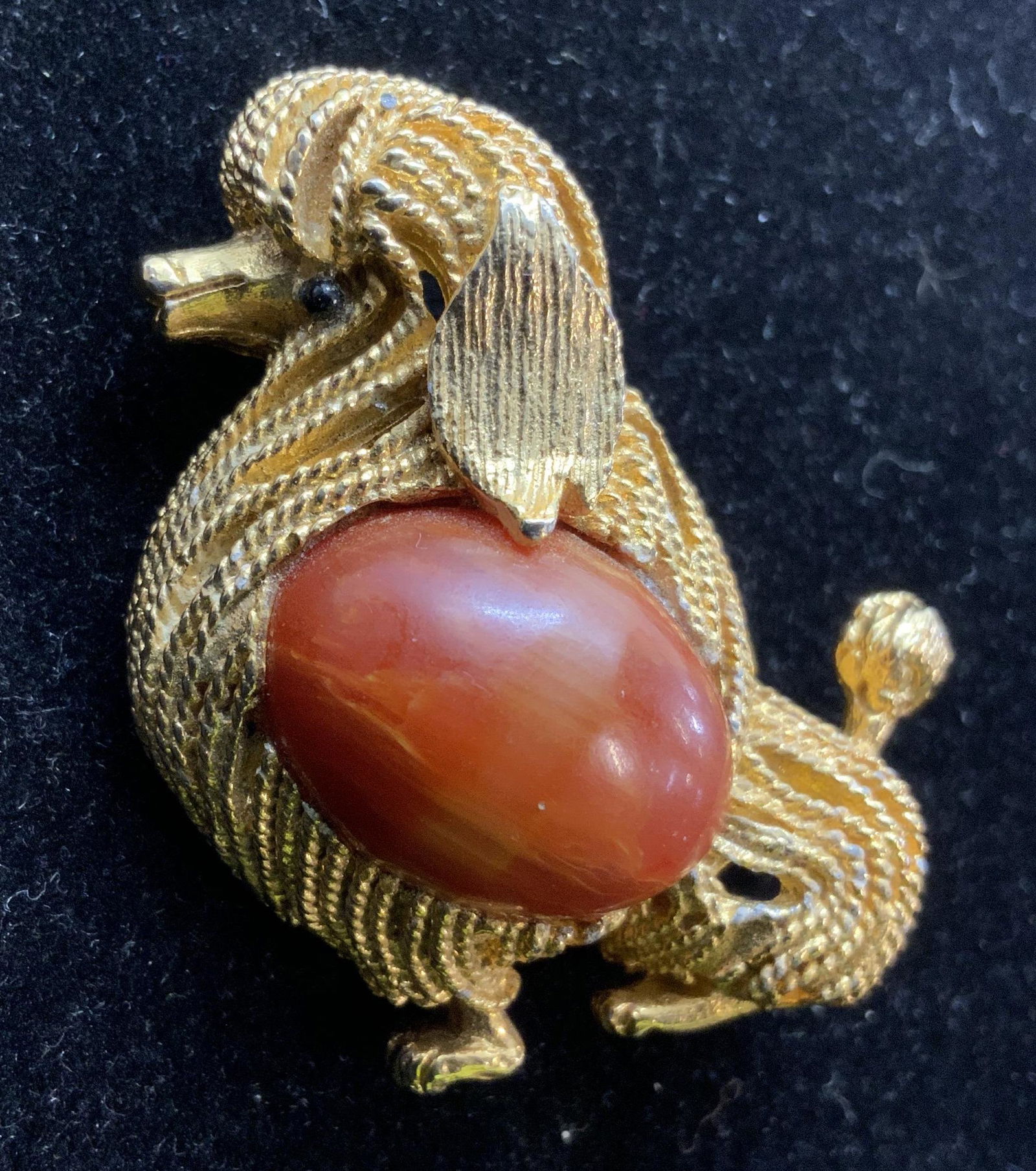 Twisted Gold Tone Metal Poodle Brooch Pin (1 of 9)