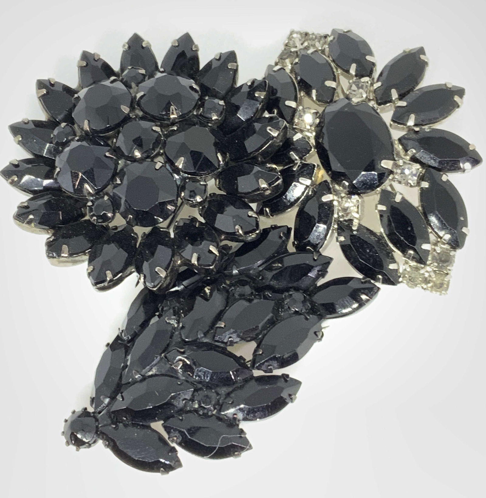 Lot3 Vintage Black Navette Rhinestone Brooches (1 of 8)