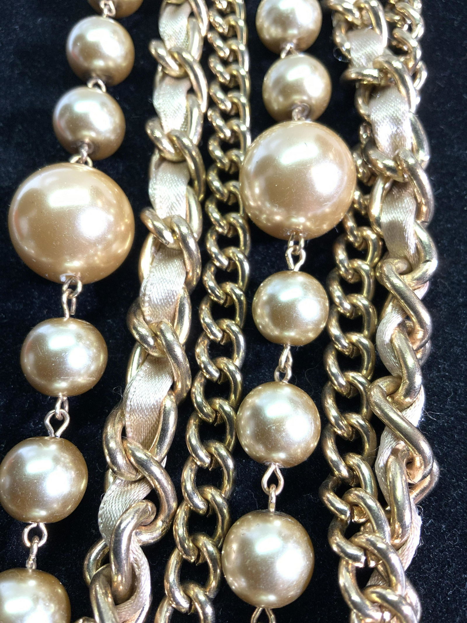 MultiStrand Pearlescent Chain Statement Necklace (1 of 9)
