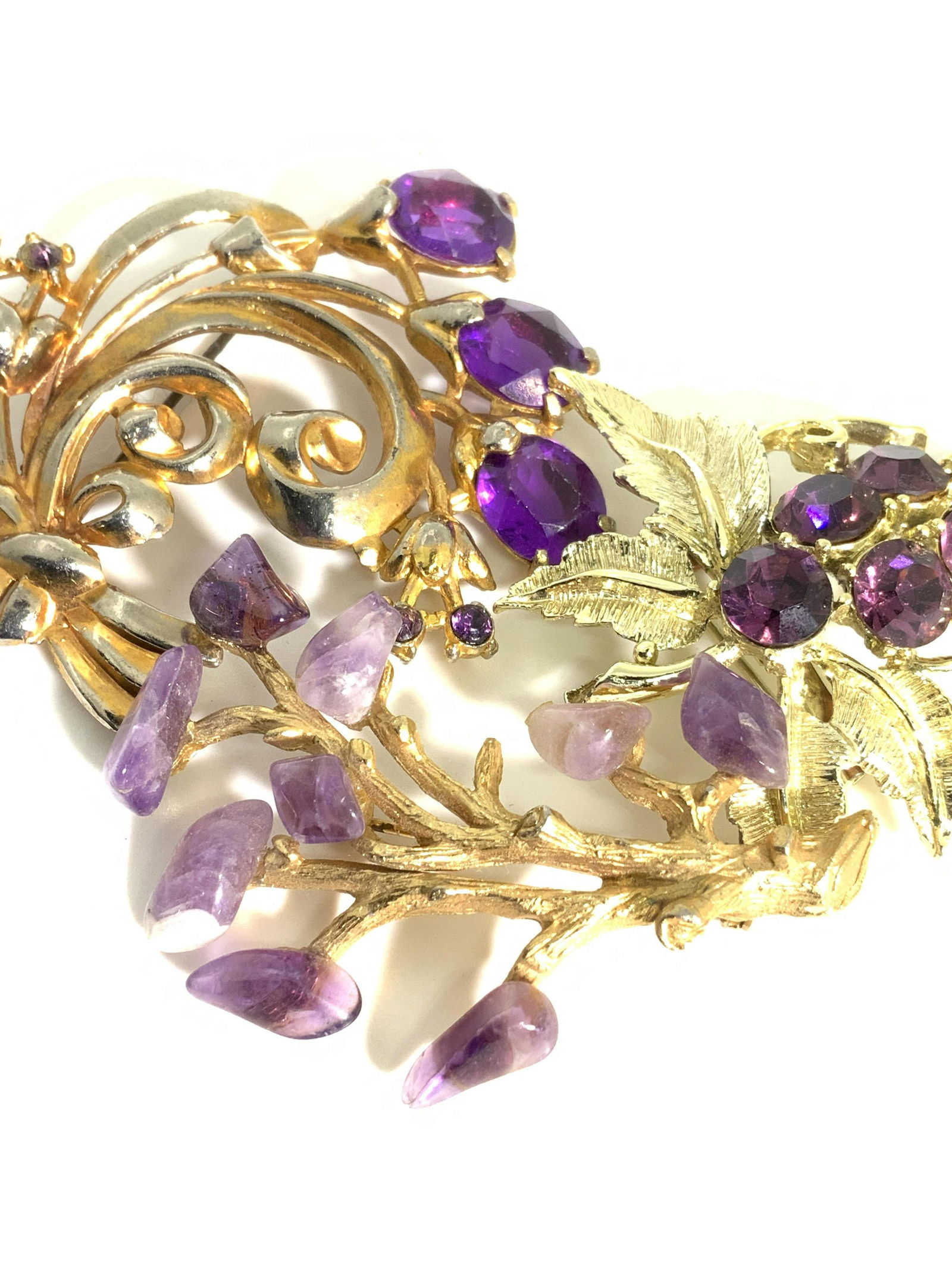Lot3 Vintage Brooches, Amethyst and Rhinestones (1 of 8)