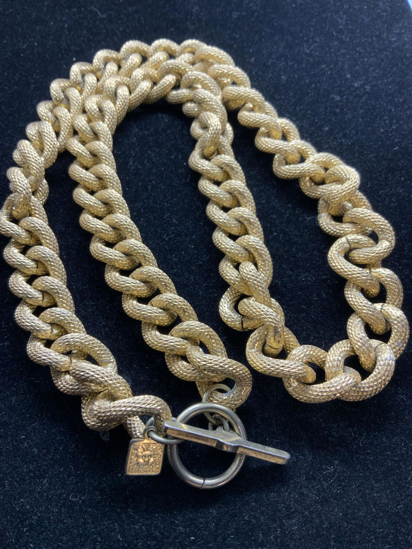 Vntg ANN KLEIN Diamond Cut Chuck Necklace (1 of 7)