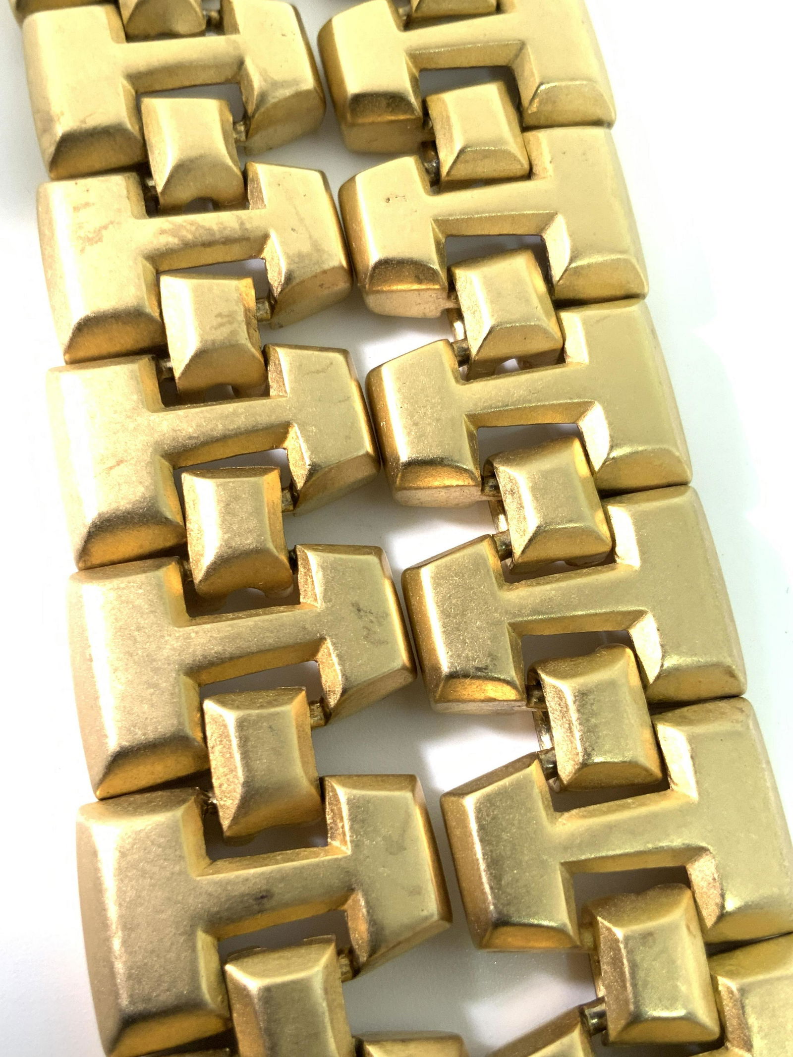 ERWIN PEARL Vntg Signed Geometric Link Necklace (1 of 10)