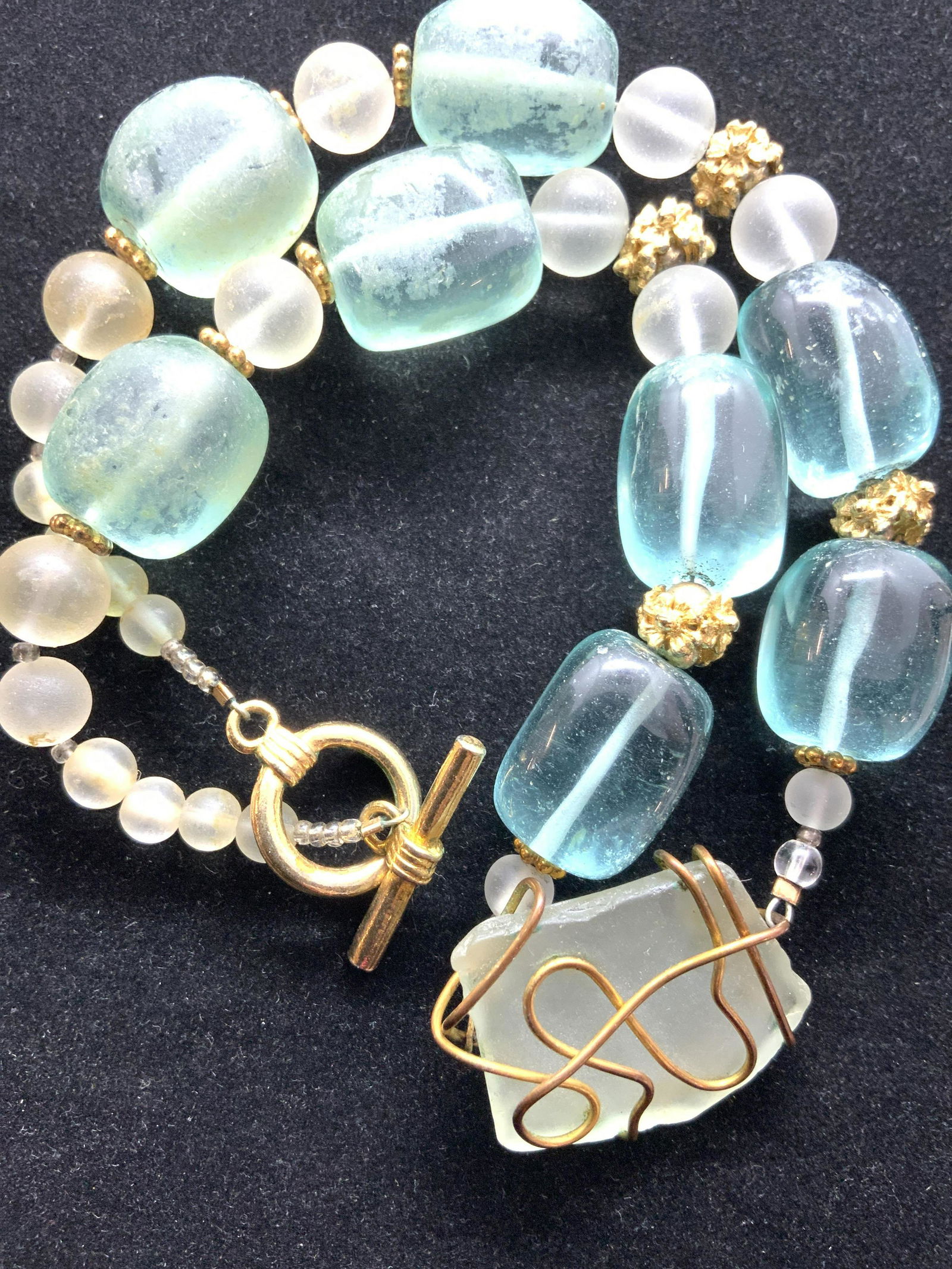 Sea Glass Chunky Artisanal Collar Necklace (1 of 7)