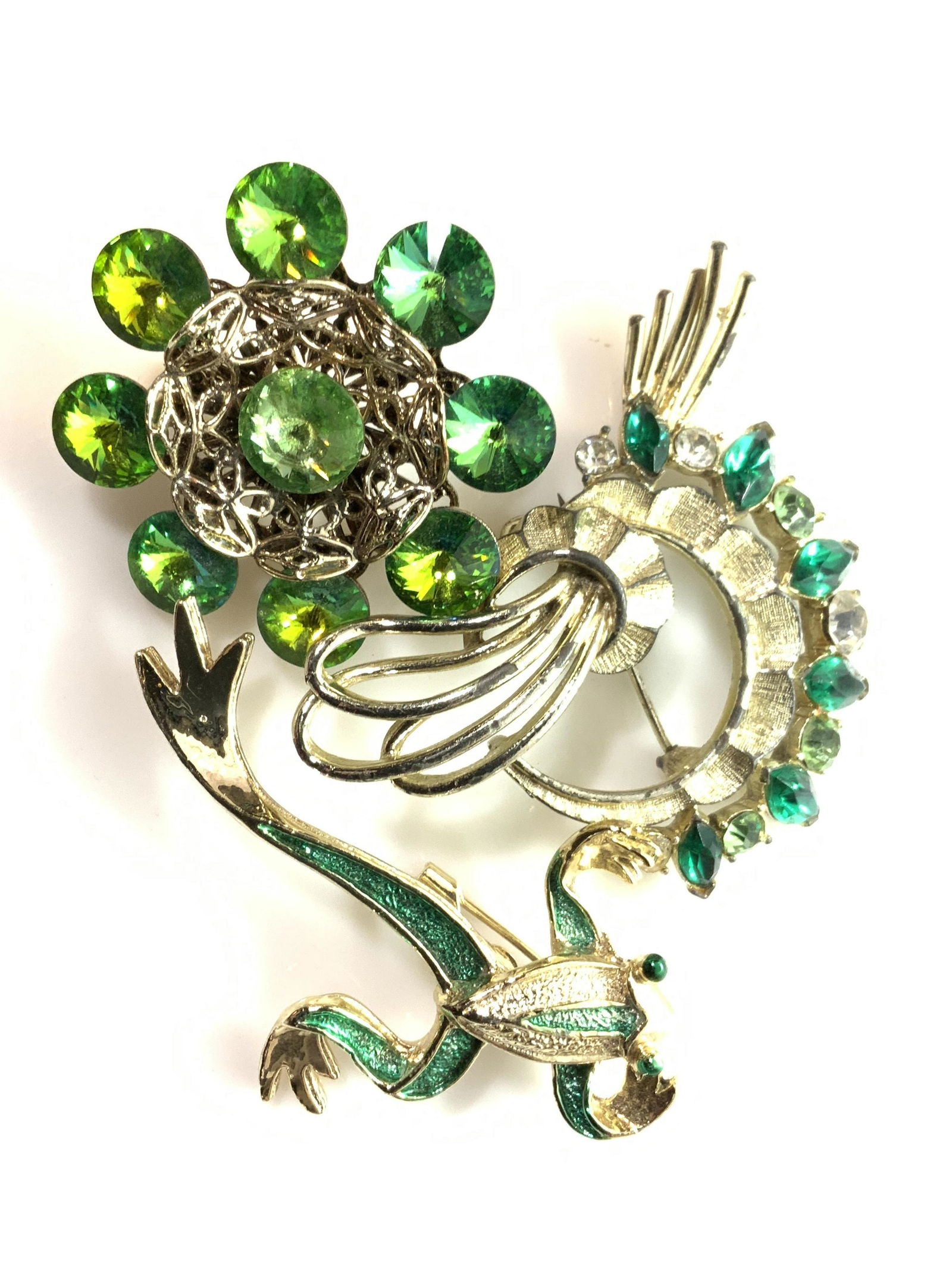 GERRY Enamel Frog pin, Vntg Green Brooches (1 of 7)