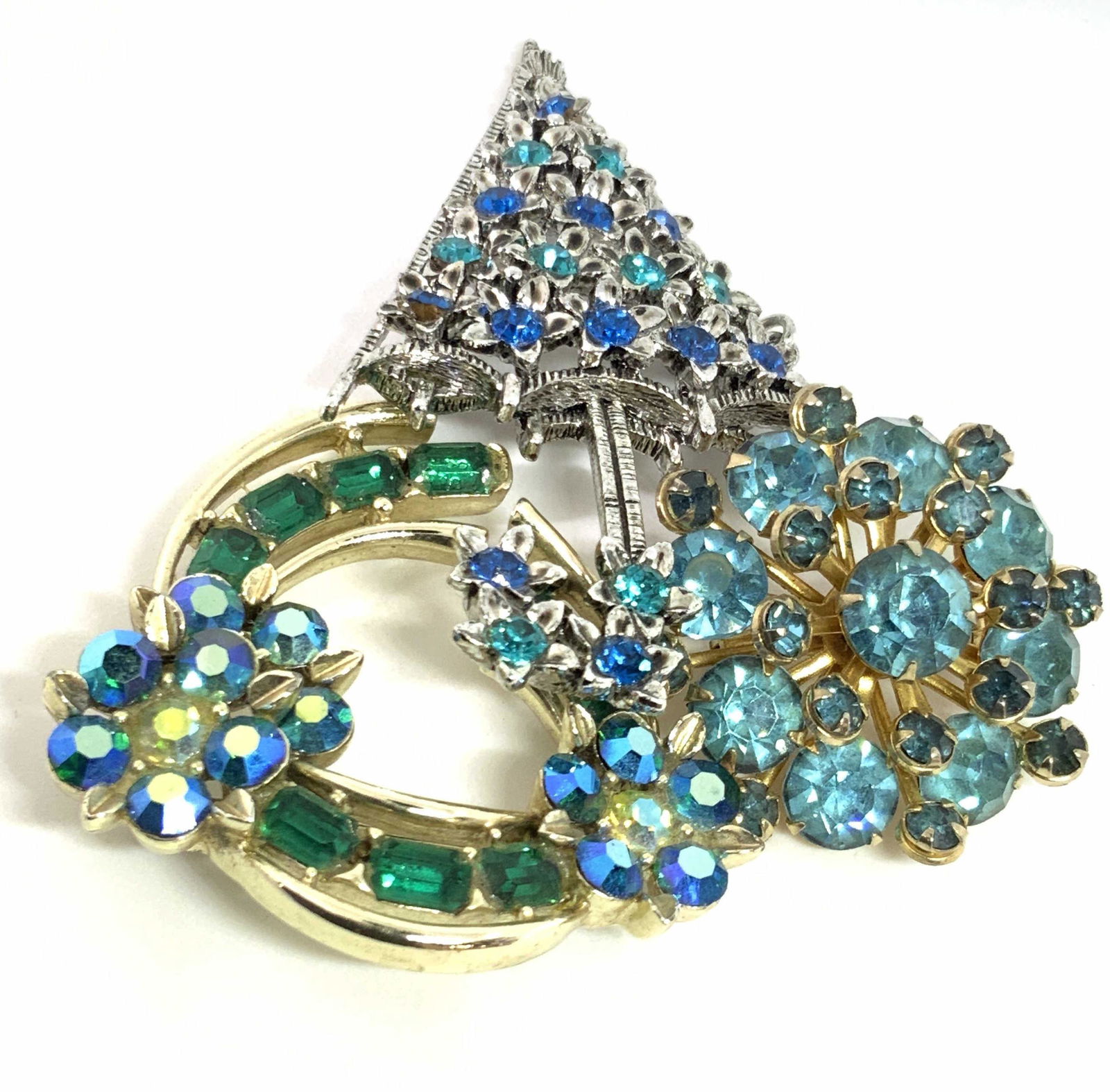 Lot3 LISNER Vntg Signed Umbrella & Rhinestone Pins (1 of 10)