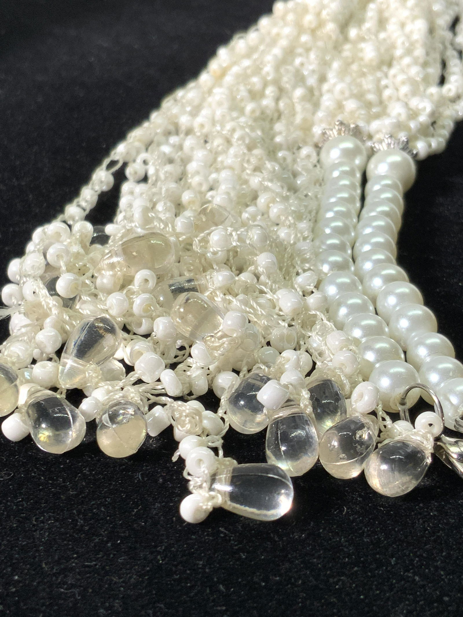 Vintage Multi Strand PEARLESCENT LARIAT Necklace (1 of 10)