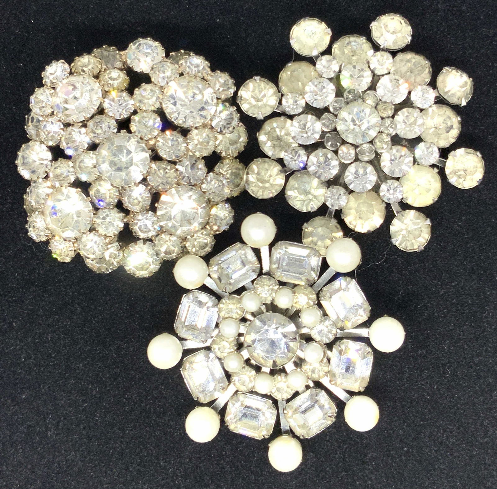 Lot3 Signed Vintage Rhinestone Brooches, CORO more (1 of 12)