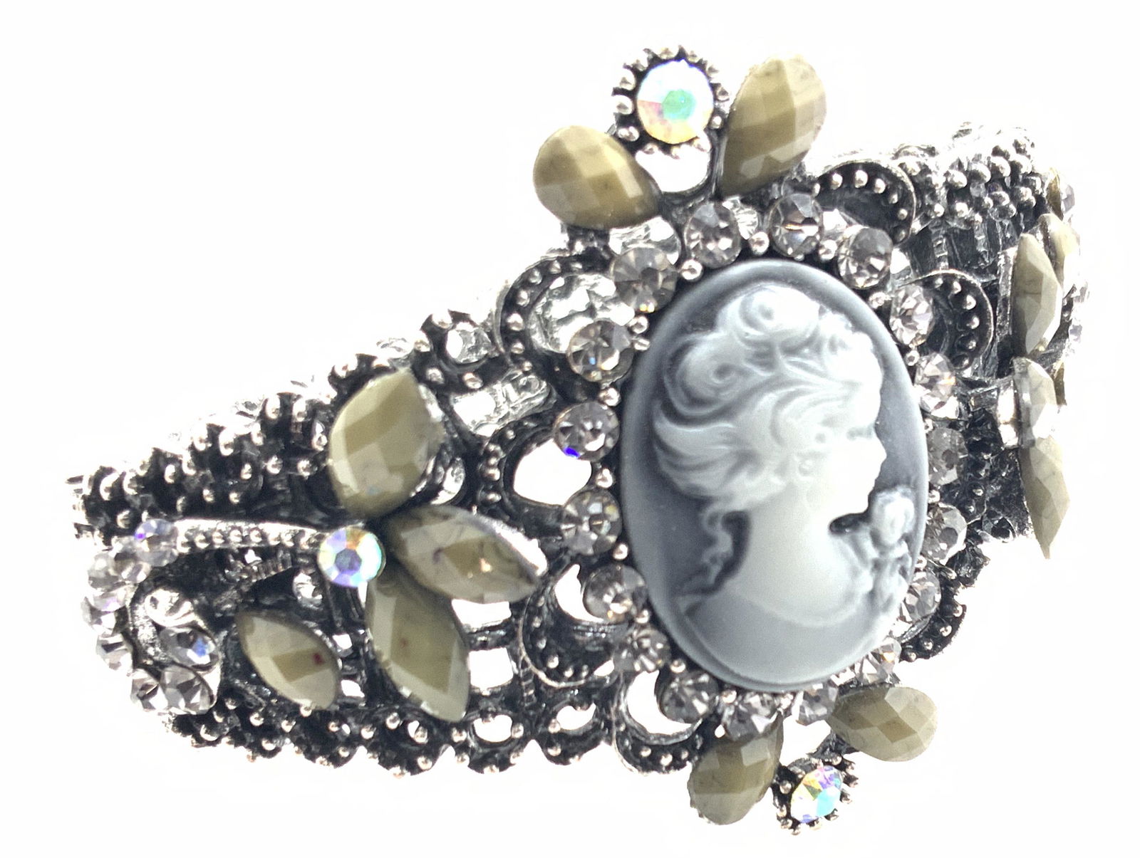 Victorian CAMEO Crystal Hinge Bracelet, Jewelry (1 of 8)