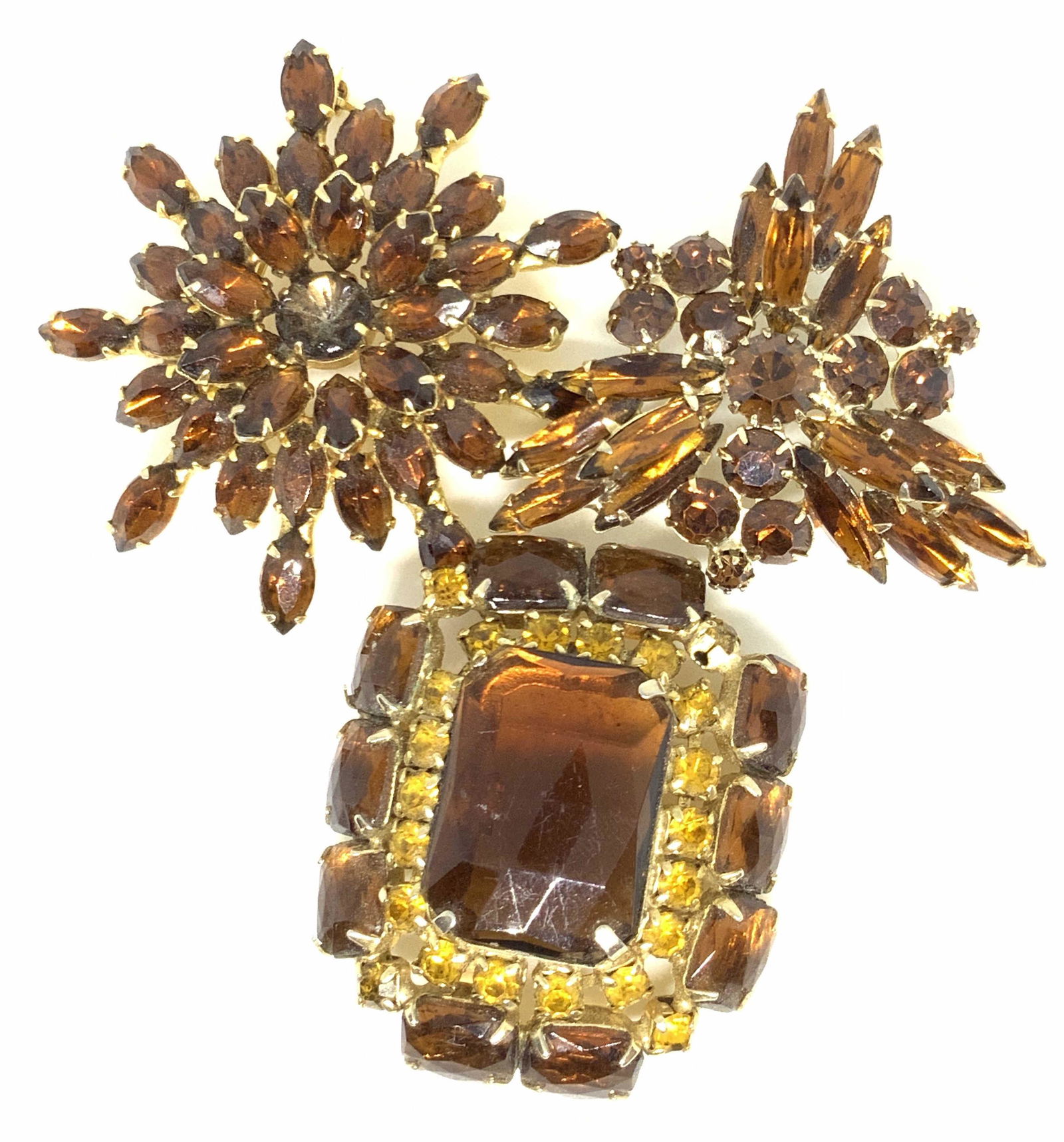 Lot3 Vintage Amber Tone Fall Fashion Brooches (1 of 11)