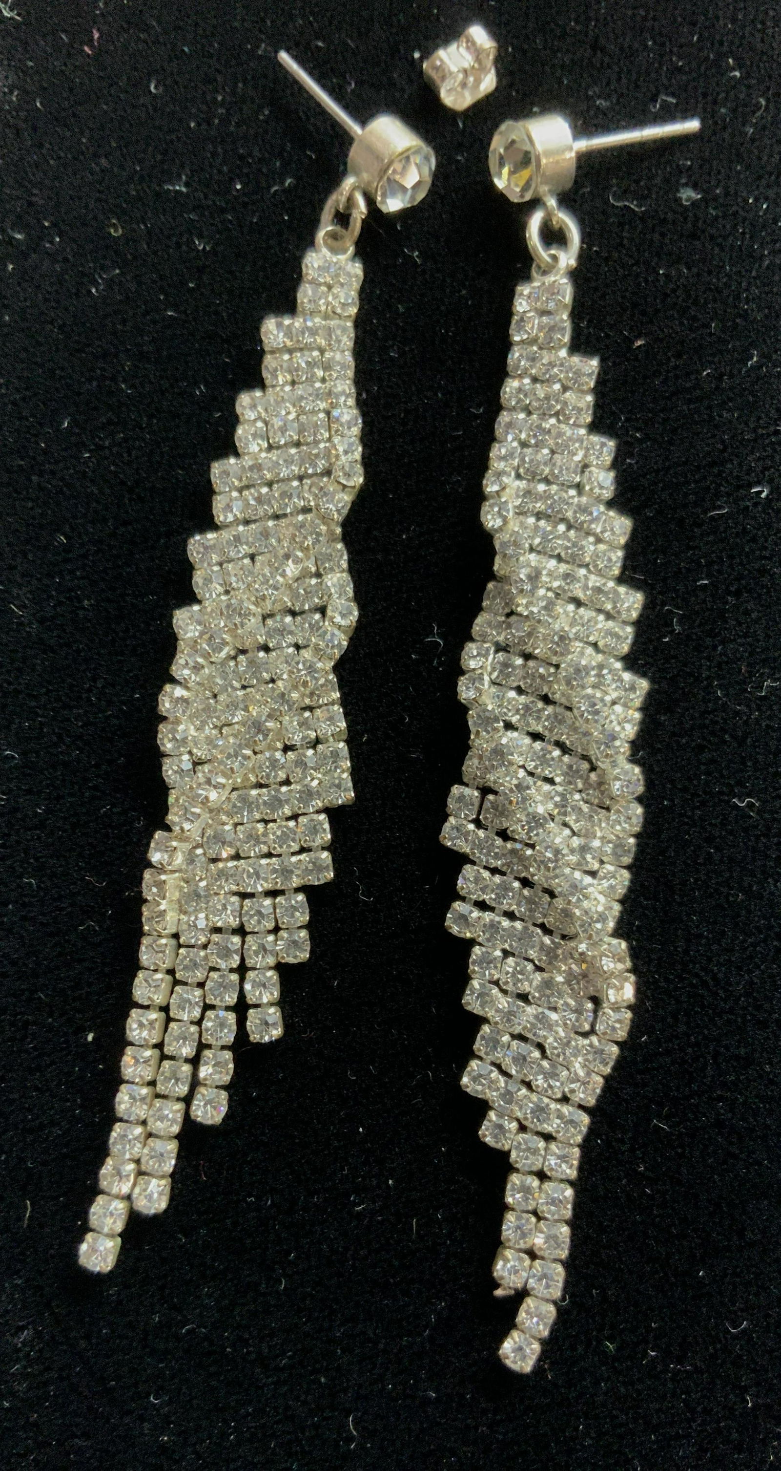 Rhinestone Dangle Post Earrings, Jewelry (1 of 7)