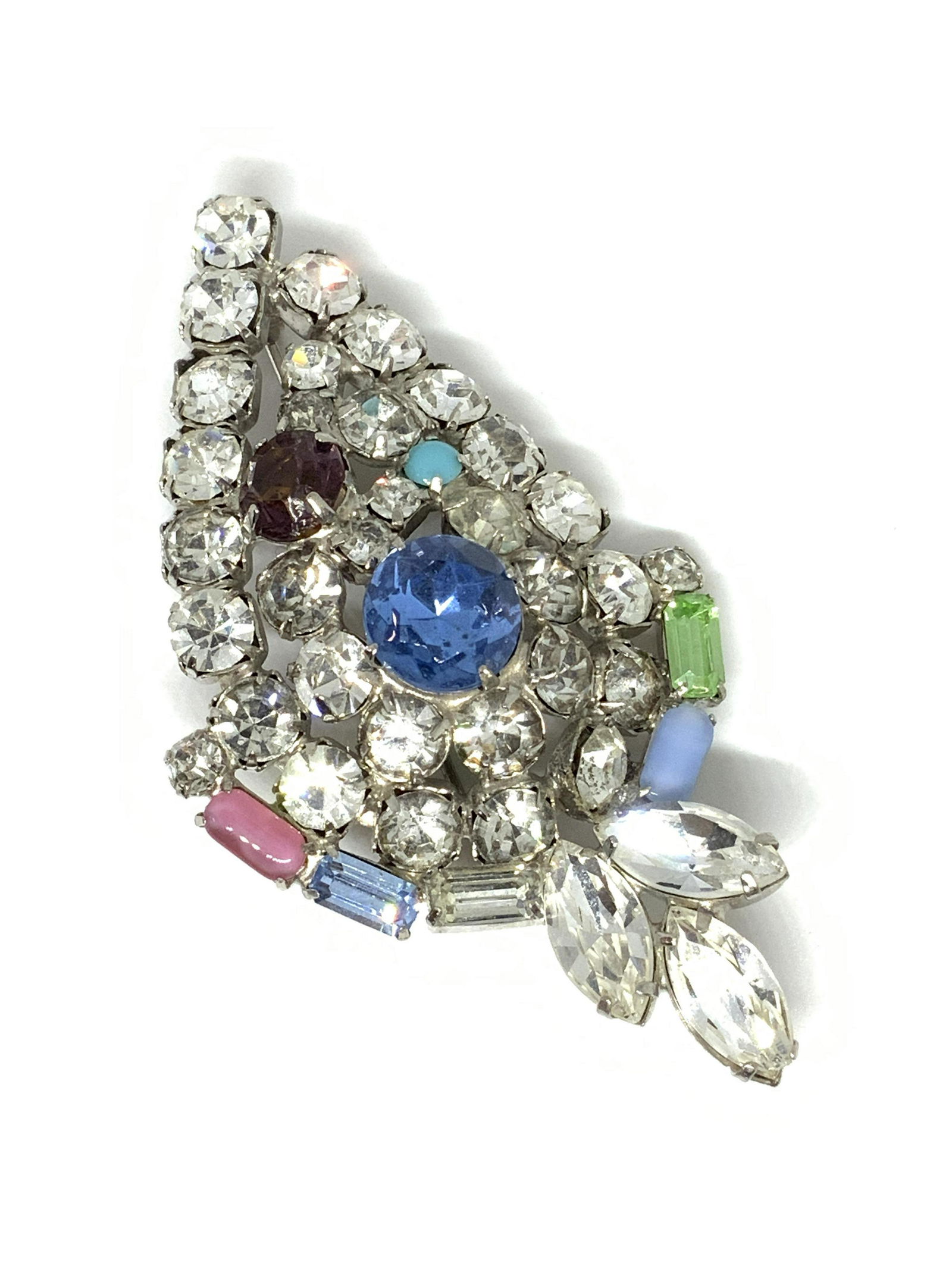 Lot3 Vntg Oversized AB Crystal Pins, LISNER more (1 of 11)