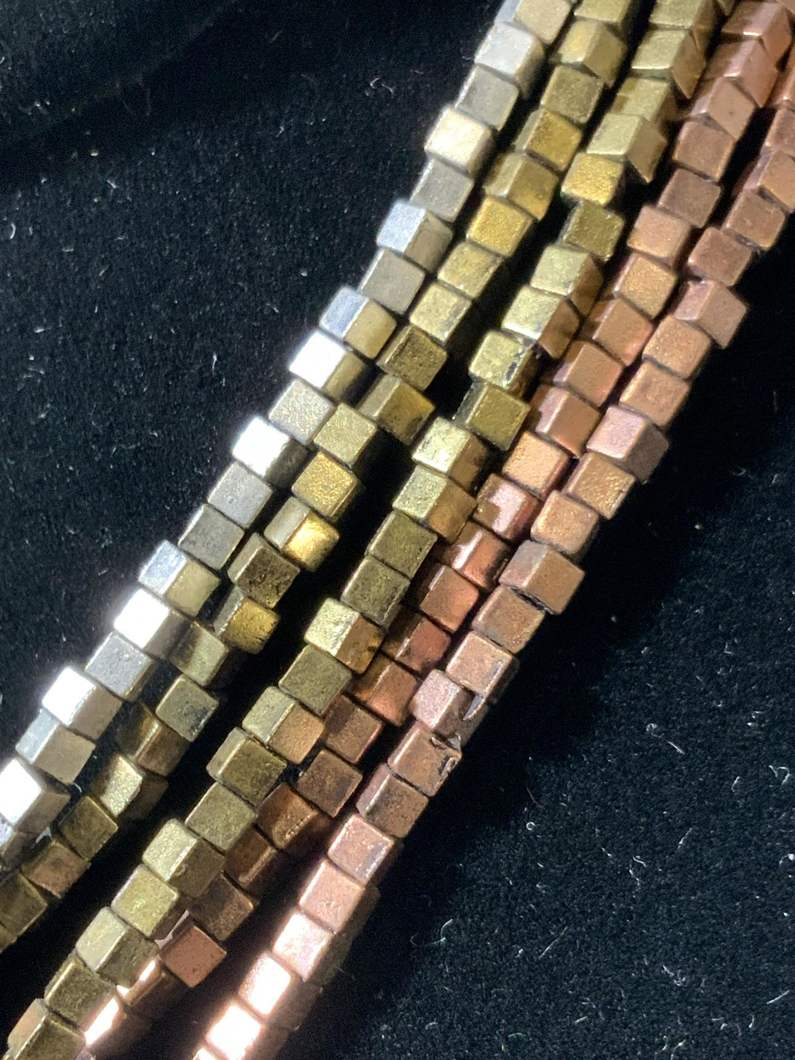 PD Tre Tone Cube Bead Multi Strand Necklace (1 of 7)