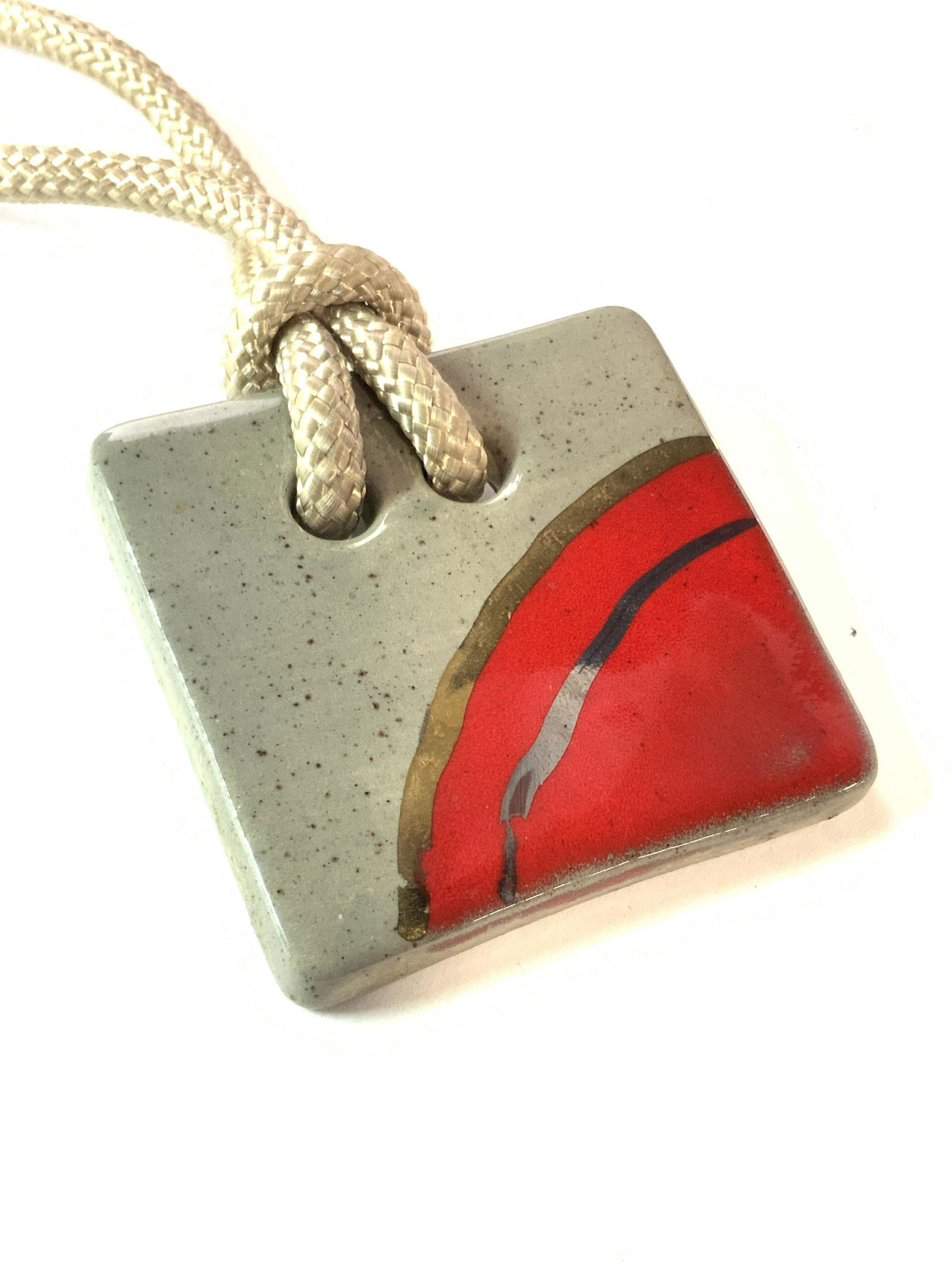 Handmade Painted Ceramic Pendant Necklace (1 of 9)