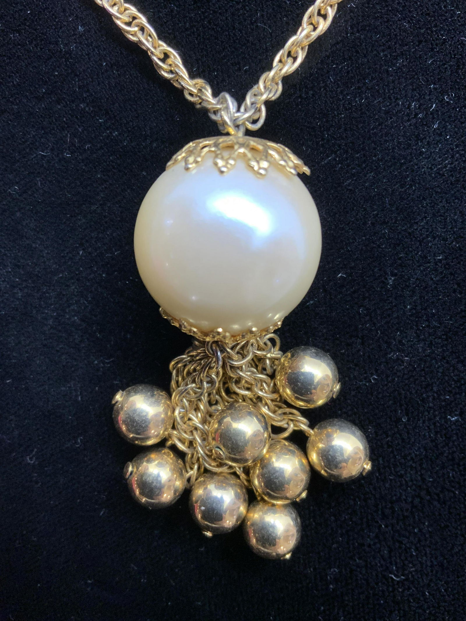 Large Pearl Pendant Chain Necklace, Chanel Style (1 of 7)
