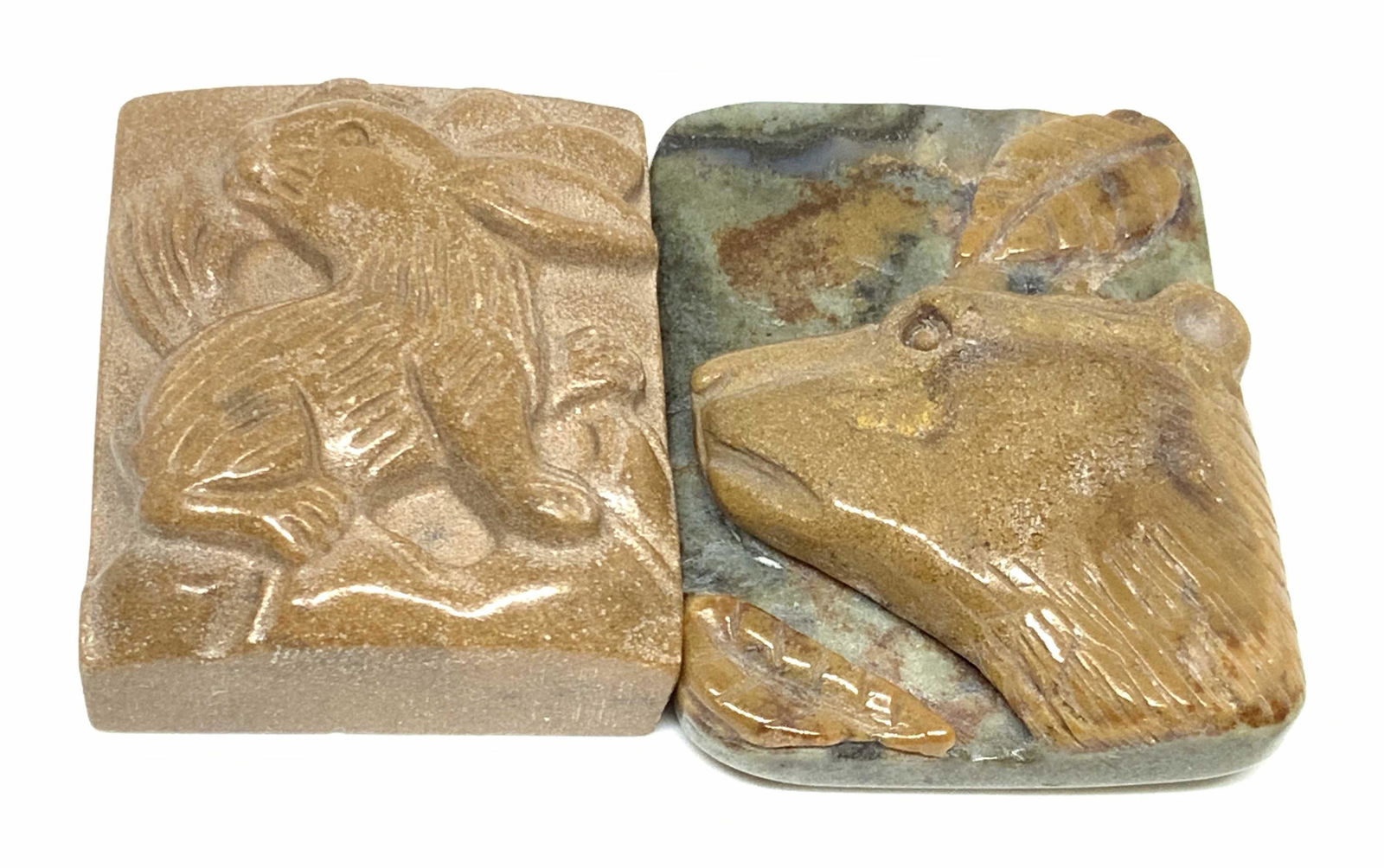 Lot 2 Natural Carved Stone Animal Pendants Jewelry (1 of 10)