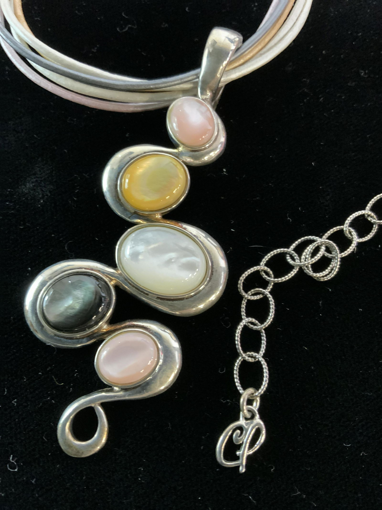 Artisan Sterling Silver Cabochon Pendant Neck. (1 of 8)
