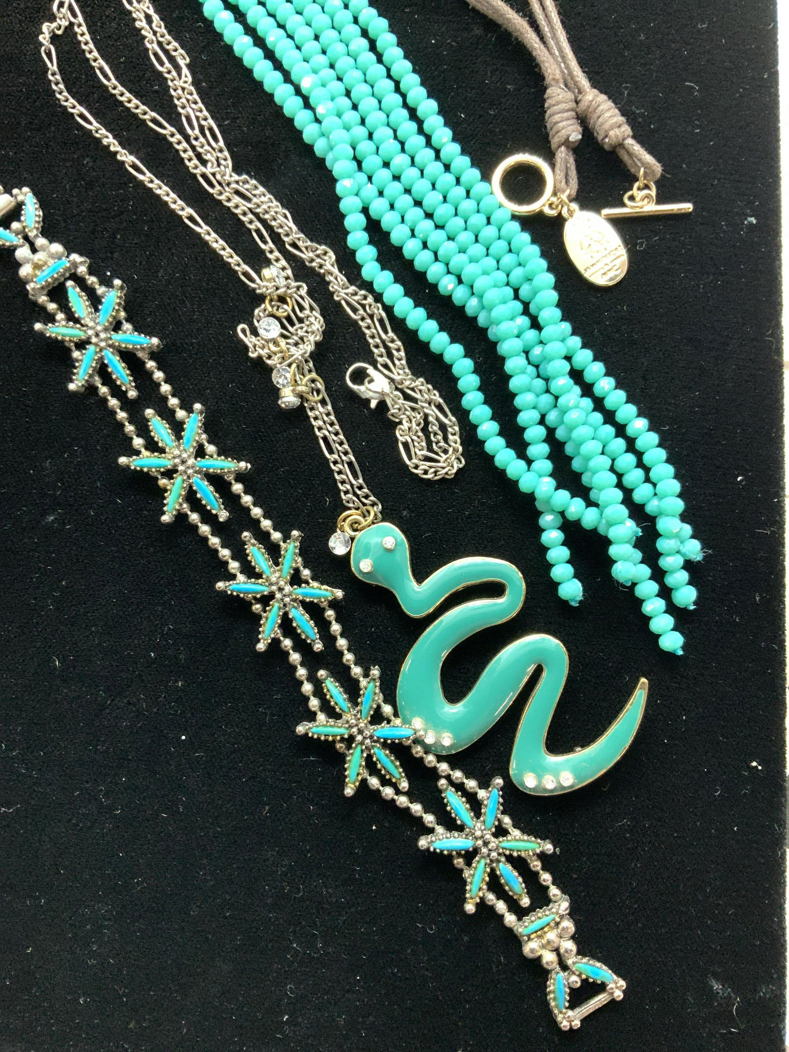 Grp 3 JAMIE ROCKS NYC Aqua Bead, Enamel Jewelry (1 of 9)