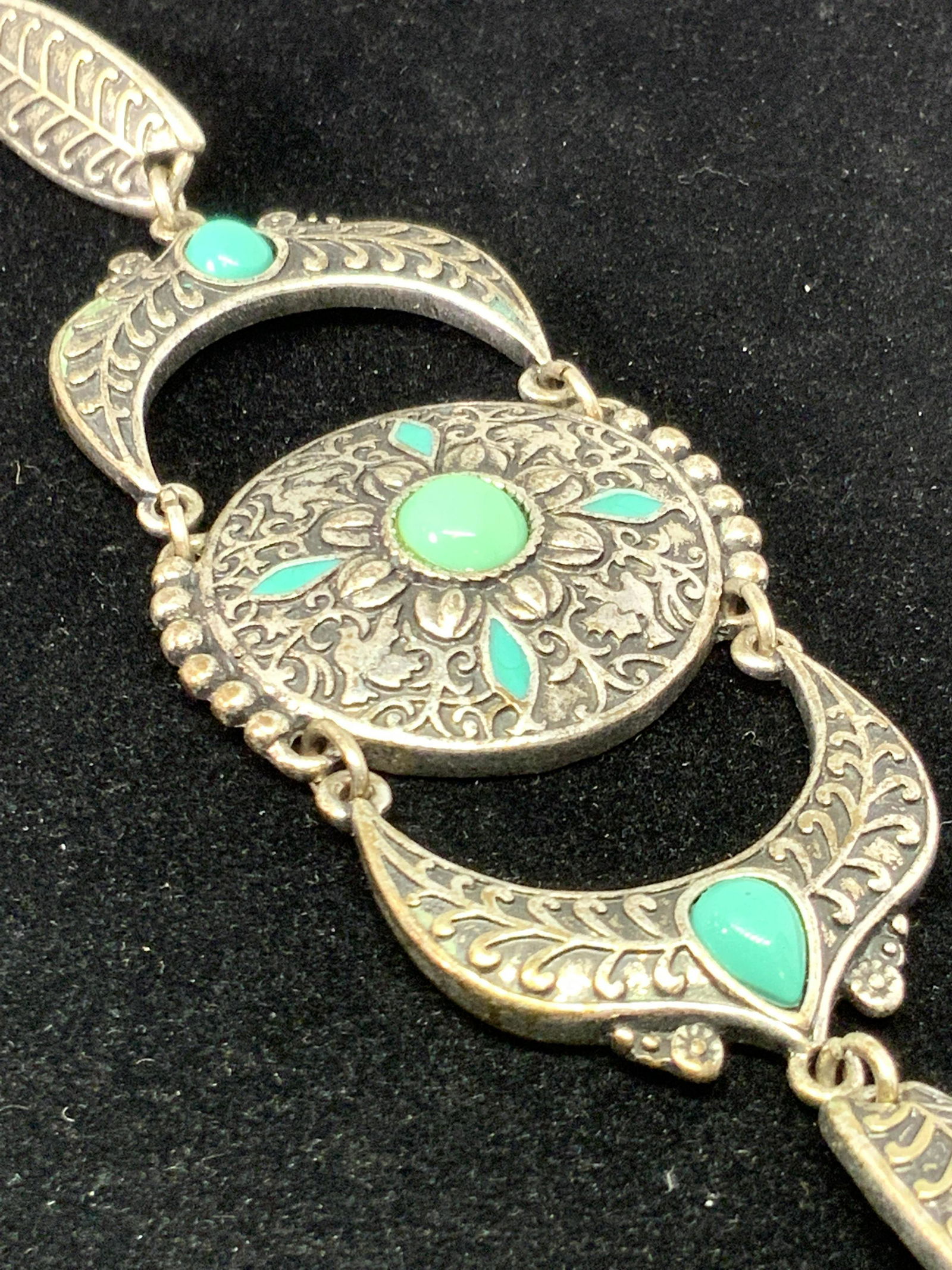 LUCKY BRAND Signed Costume Turquoise Bracelet (1 of 10)