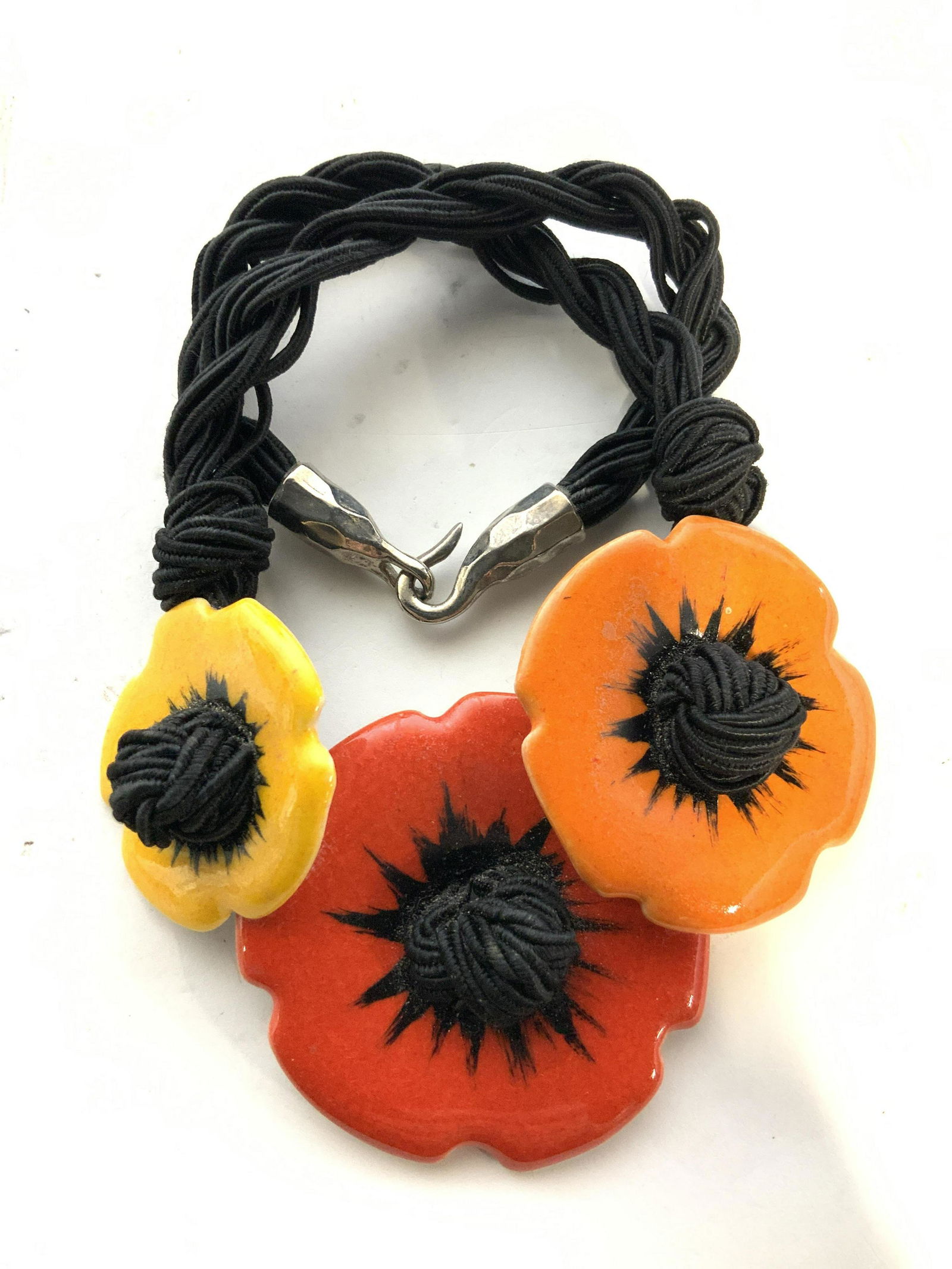 Handmade Glazed Ceramic Flower Necklace (1 of 8)