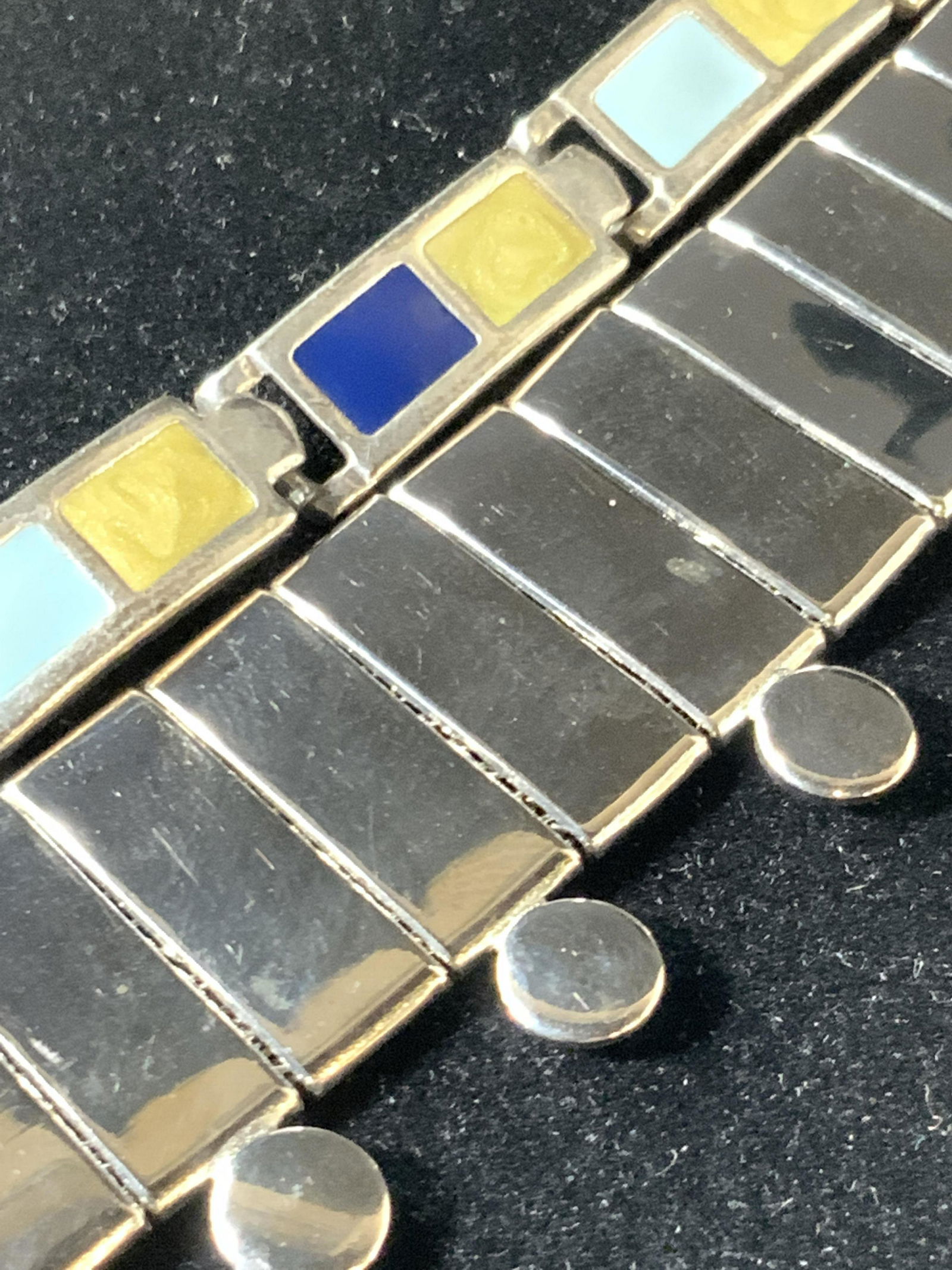 Set 2 Silver Tone Metal & Enamel Bracelet & Choker (1 of 12)