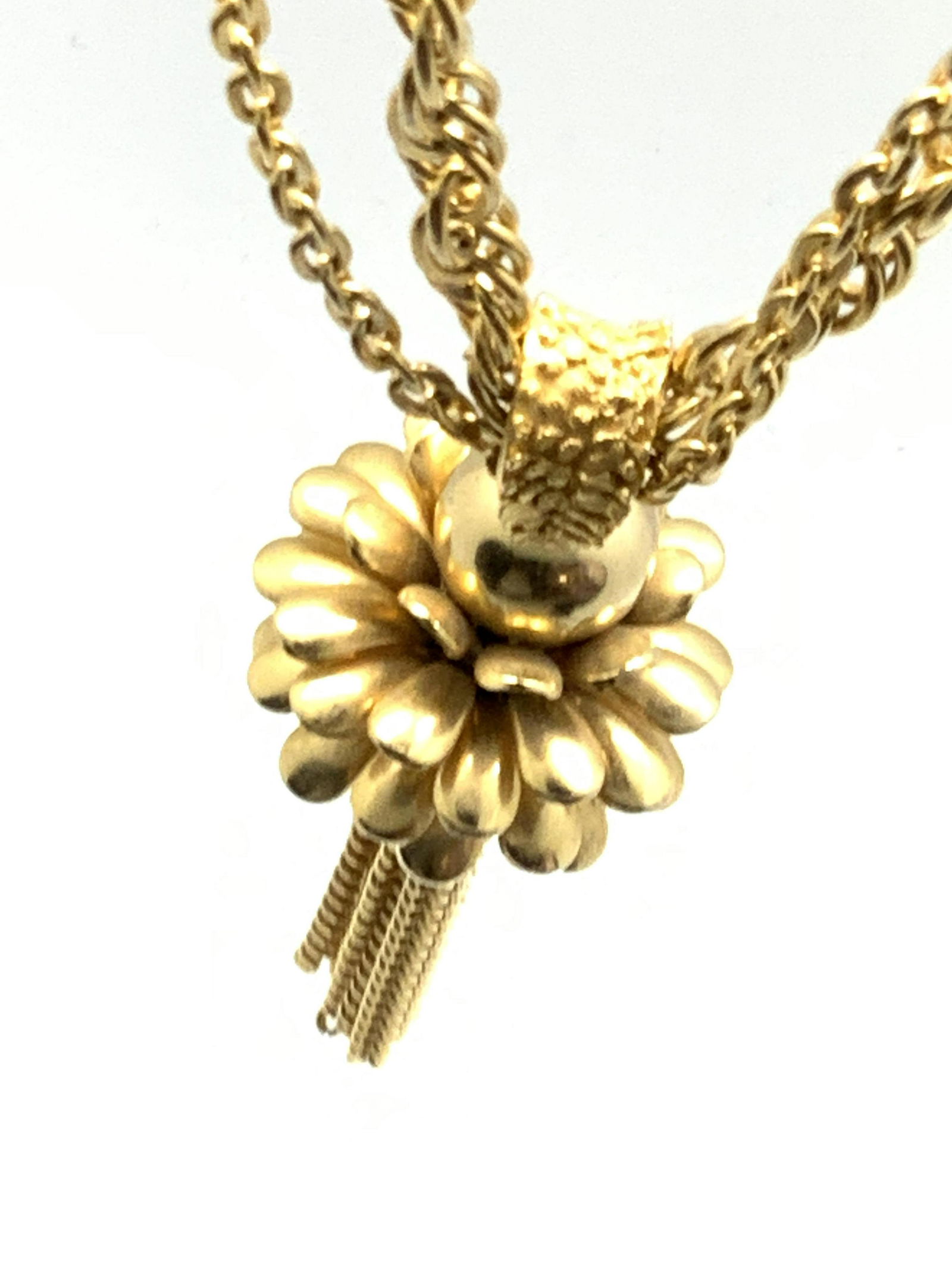 Chanel Style Floral Tassel Pendant Necklace (1 of 9)
