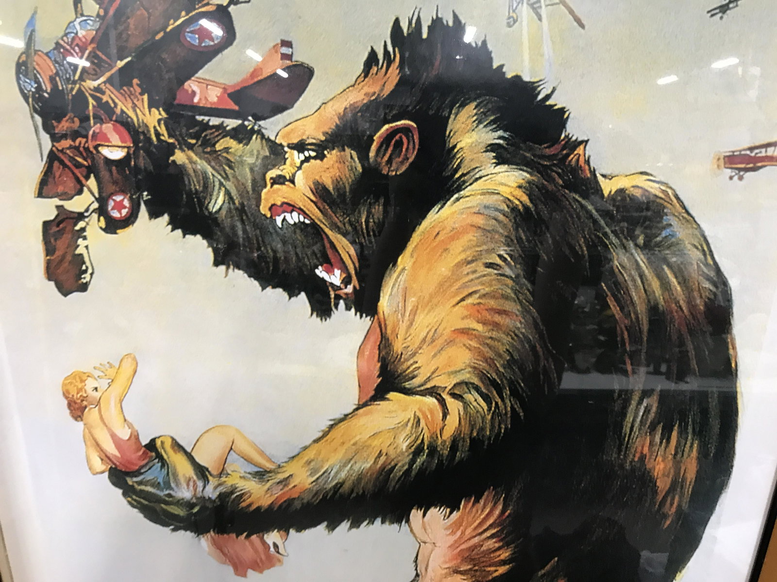 Italian Print King Kong Movie Ad Poster Artwork: Original Italian Print King Kong Movie Ad, various text to poster lower border reads ‘RKO Radio Pictures David O.Selznick Executive Producer’ ‘King Kong with Fay Wray Robt.Armstrong, Bruce Cabot