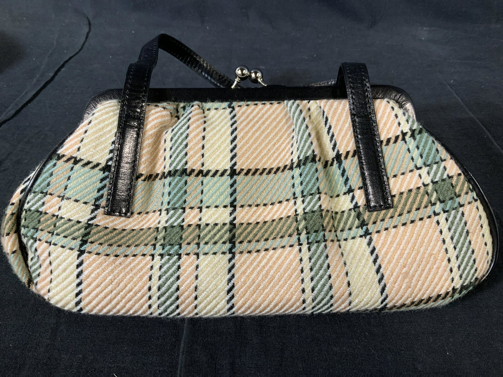 Set 3 RANDOLPH DUKE Wool Blend Accessories: Set 3 RANDOLPH DUKE Wool Blend Accessories, label to interior reads ‘the Look Randolph Duke Body 65% acrylic 30% wool 5% polyester Trim 100% leather Lining 100% polyester’, hat measures 5 inches t