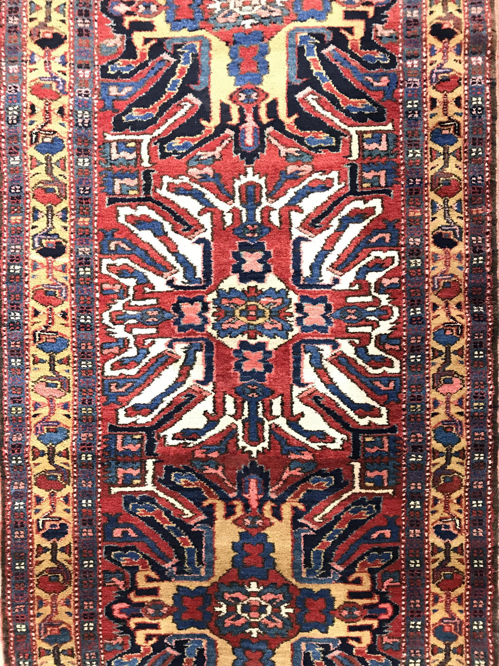 Vintage Handmade Fringed Wool Runner: Runner is wool and handmade. Piece is vintage possibly antique. Rug appears to possibly be Turkish. Contains intricate multi toned geometric detail. Runner, rug, carpet, area rug, wool rug, handmade r