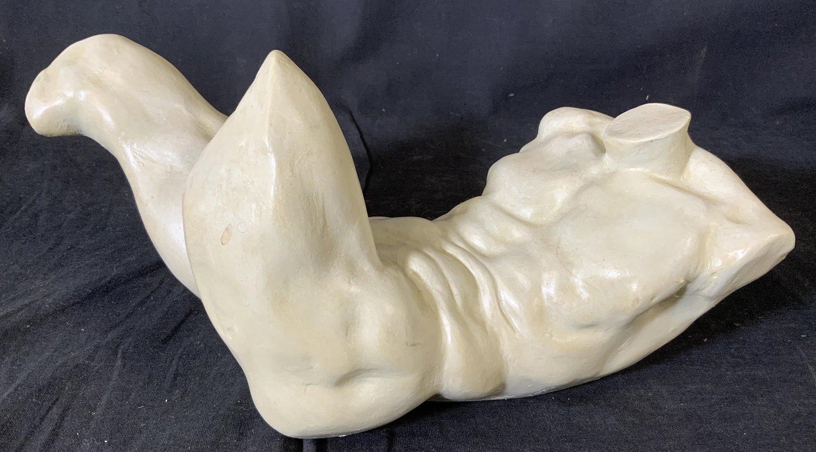 TOSCANO Classical Style Nude Sculpture: TOSCANO Classical Style Nude Sculpture, label to base reads ‘Toscano Design’, subject a reclining male nude, measures 5 5/8 inches tall x 12 1/2 inches at widest point, some surface wear but overa