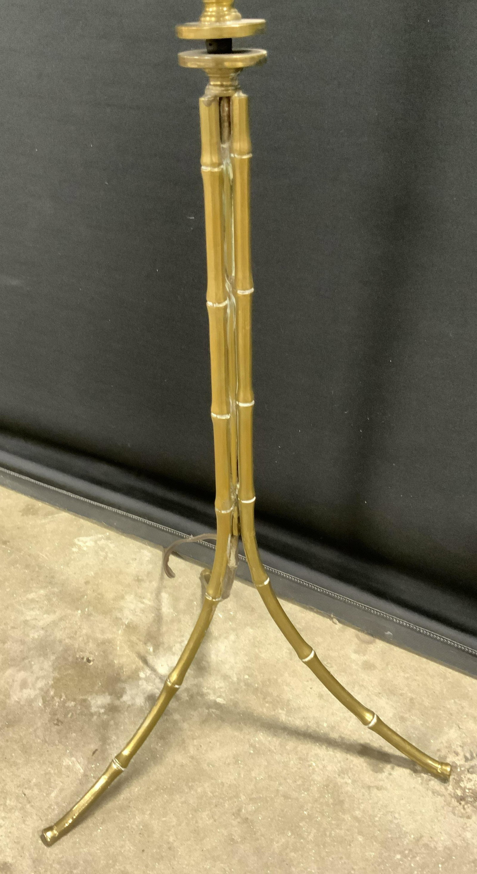 Bamboo Style Brass Floor Lamp: Bamboo Style Brass Floor Lamp. 53 in tall by 14 in wide. Home lighting, floor lamp, boho decor, asian style decor, home accent.